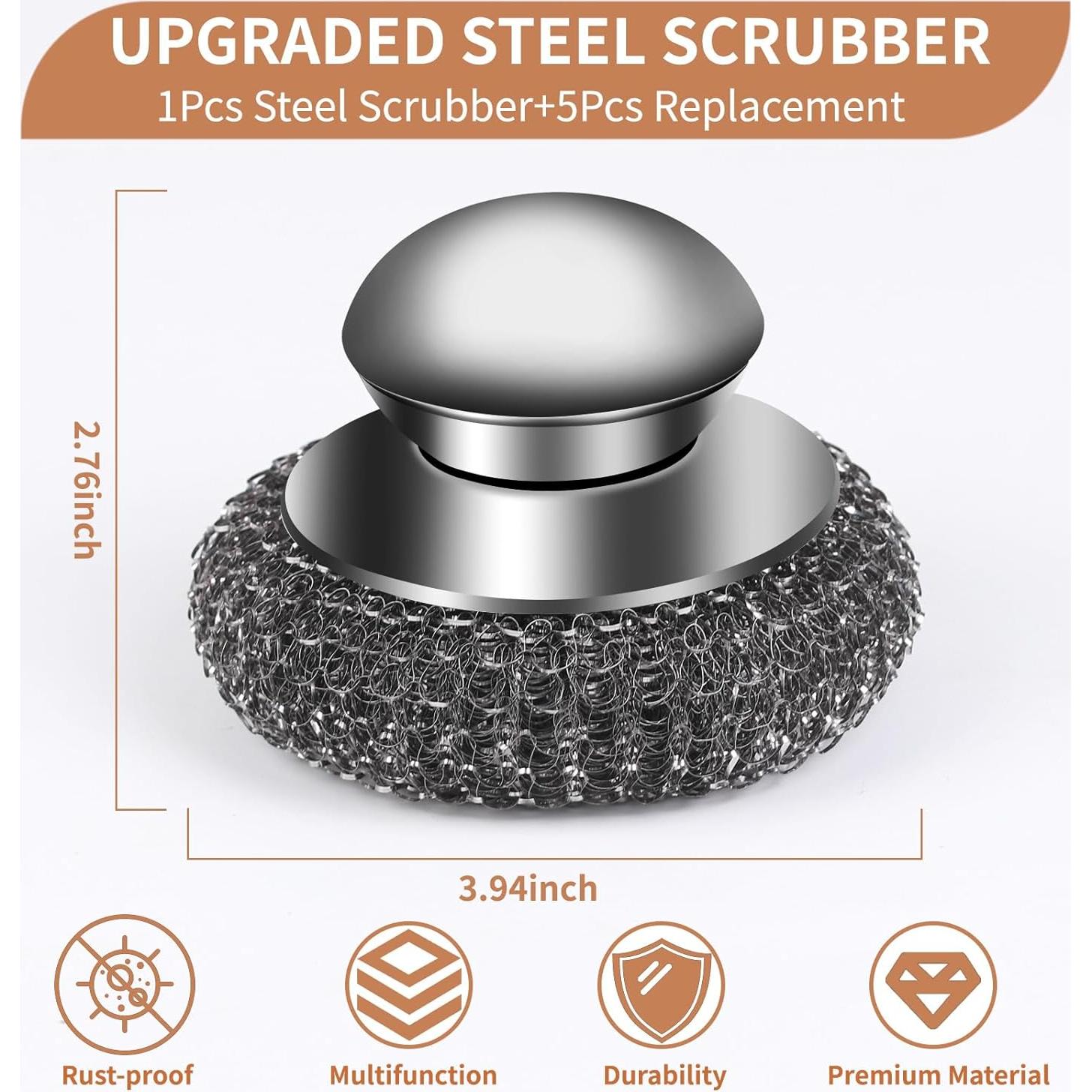 Juego de 6 Estropajos de Acero Inoxidable VinYankee