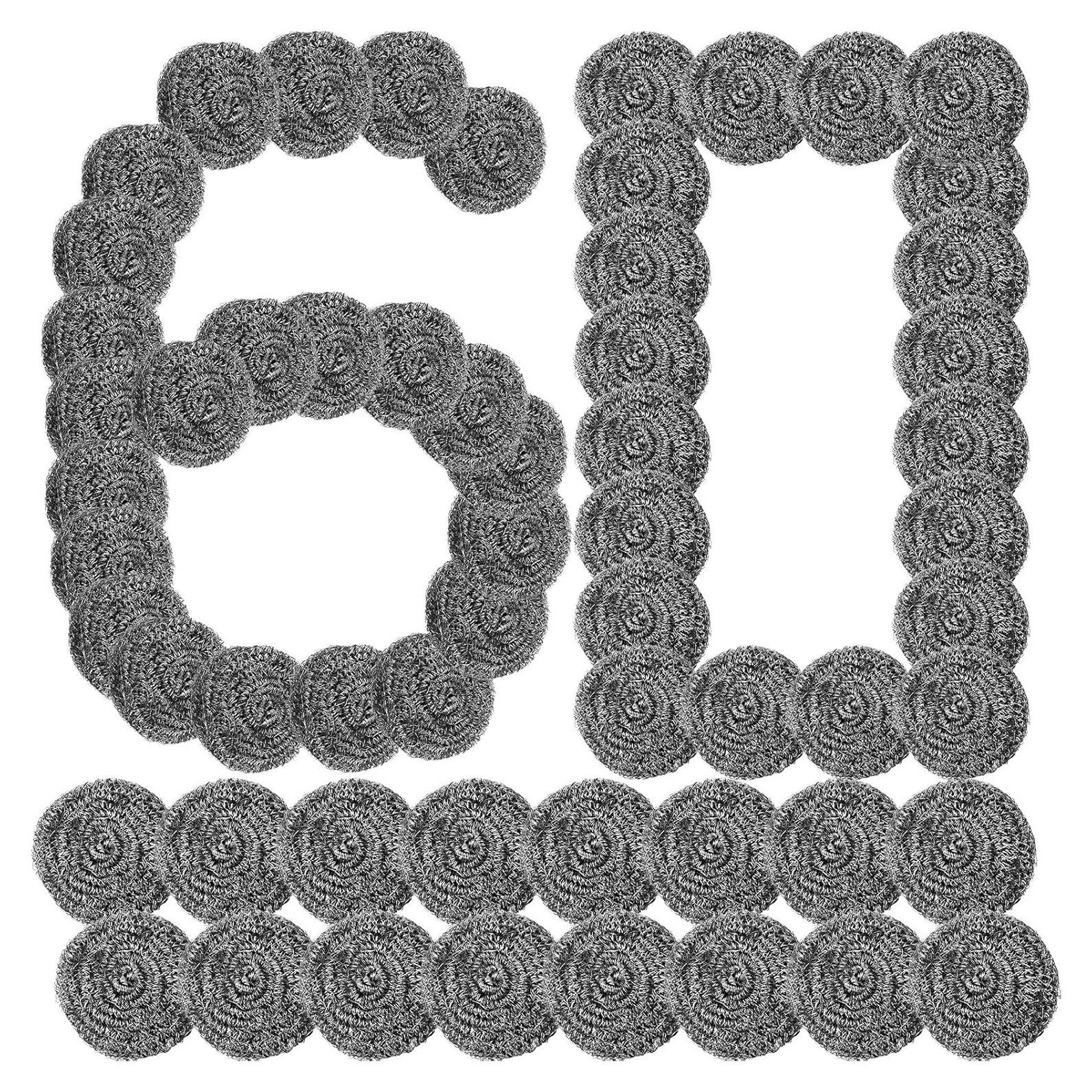 60 Estropajos de Acero Inoxidable Roshtia 30g Redondos