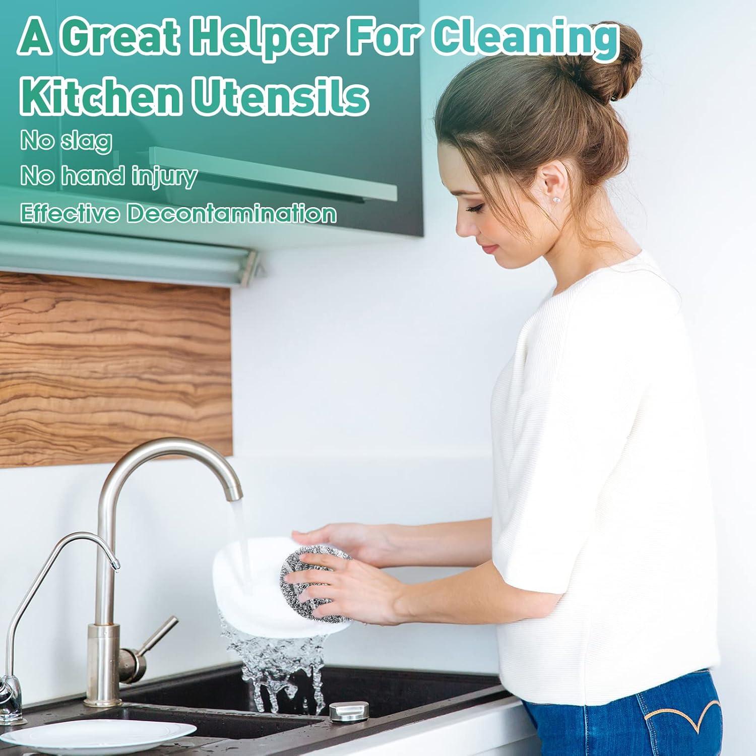 60 Estropajos de Acero Inoxidable Roshtia 30g Redondos