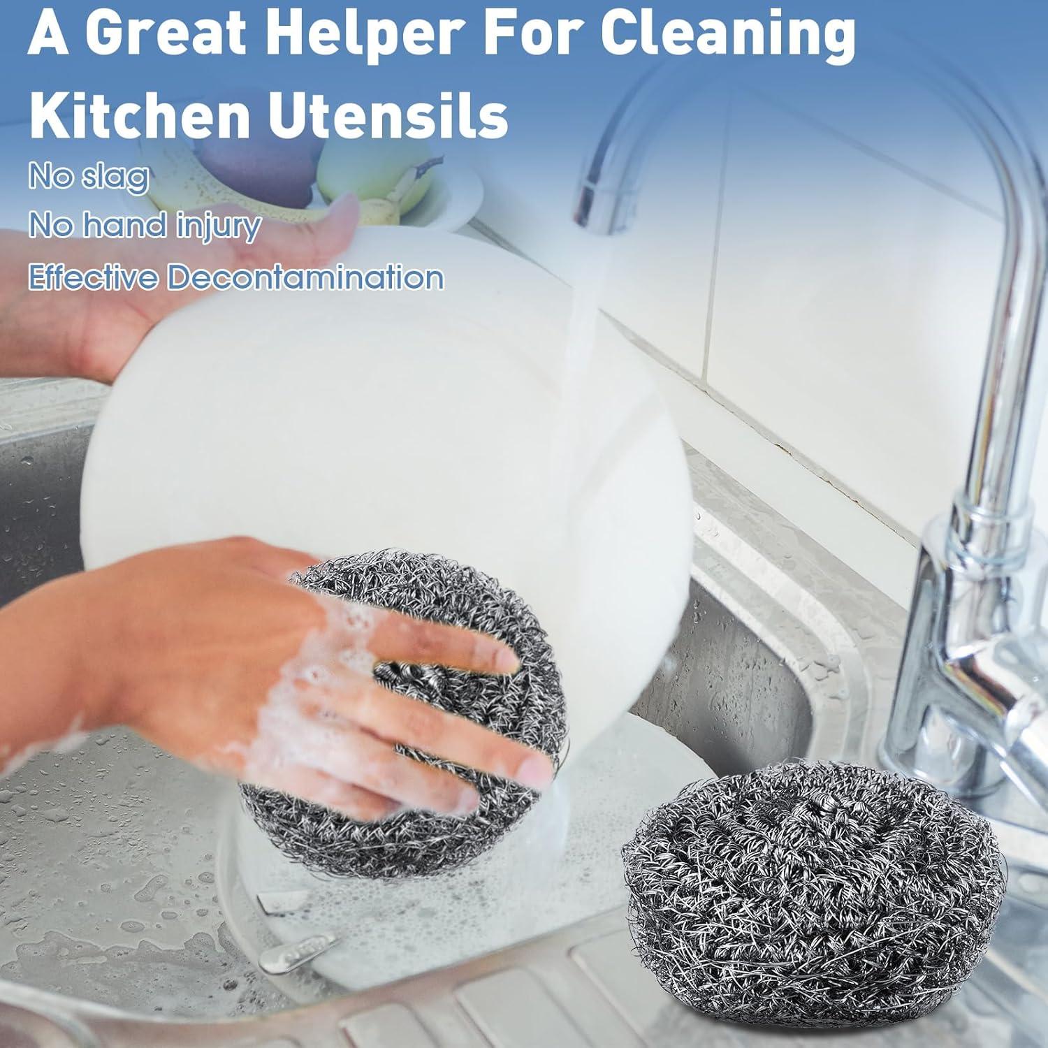 Estropajos de Acero Inoxidable Roshtia 40 Pcs 9-9.5 cm