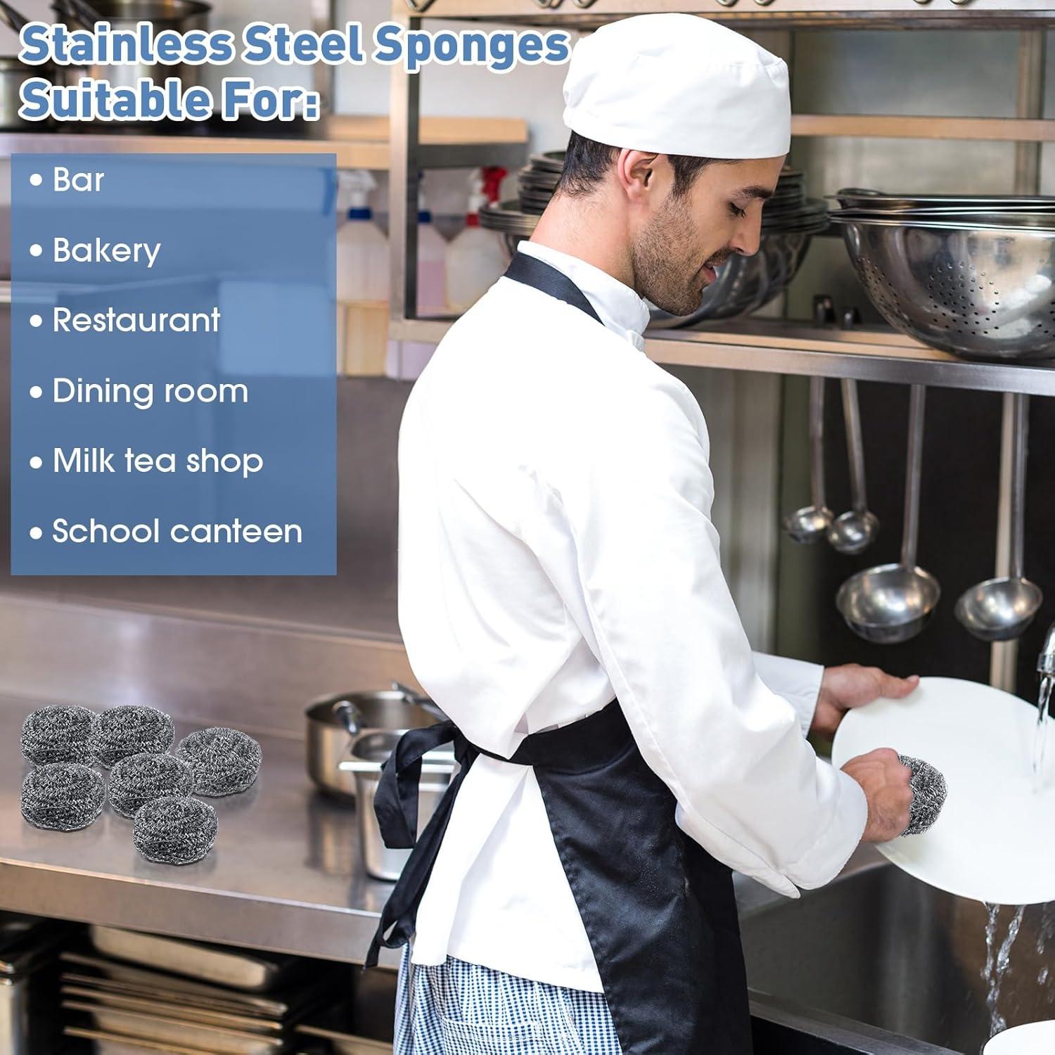 Estropajos de Acero Inoxidable Roshtia 40 Pcs 9-9.5 cm