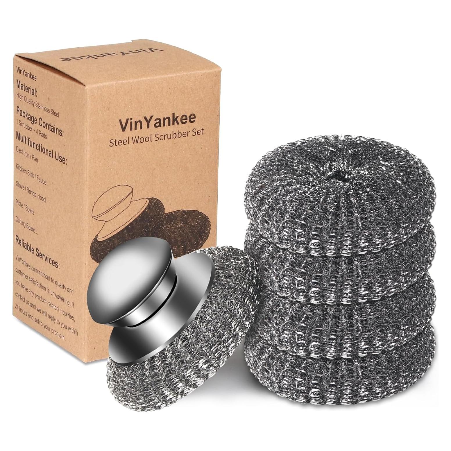 Juego de 5 estropajos de acero inoxidable VinYankee