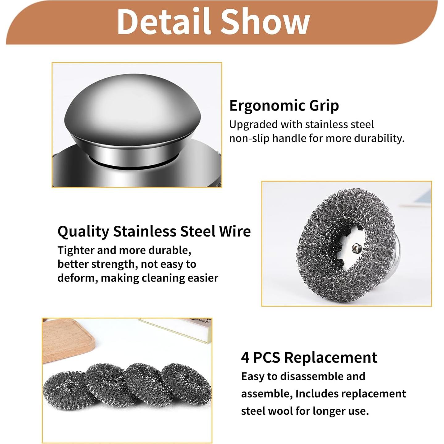 Juego de 5 estropajos de acero inoxidable VinYankee