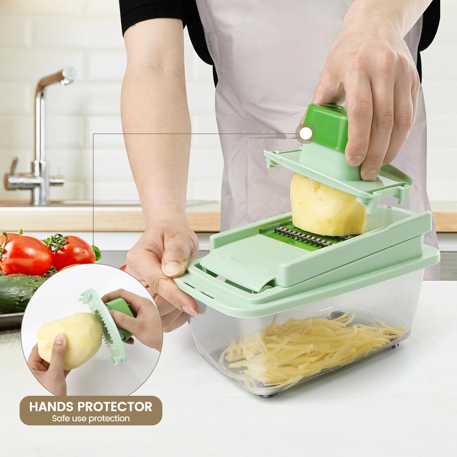 Cortador de Verduras MAMICOOKER 16-en-1 con Contenedor