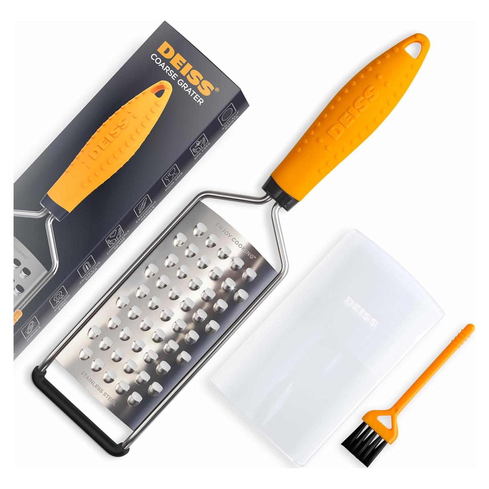 Rallador de Queso Deiss PRO - Acero Inoxidable, Mango Antideslizante