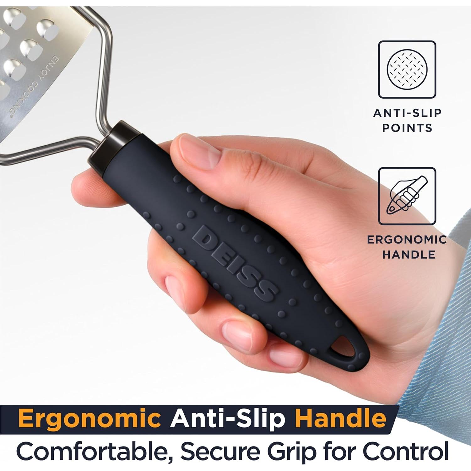 Rallador de Queso Deiss PRO - Acero Inoxidable, Antideslizante