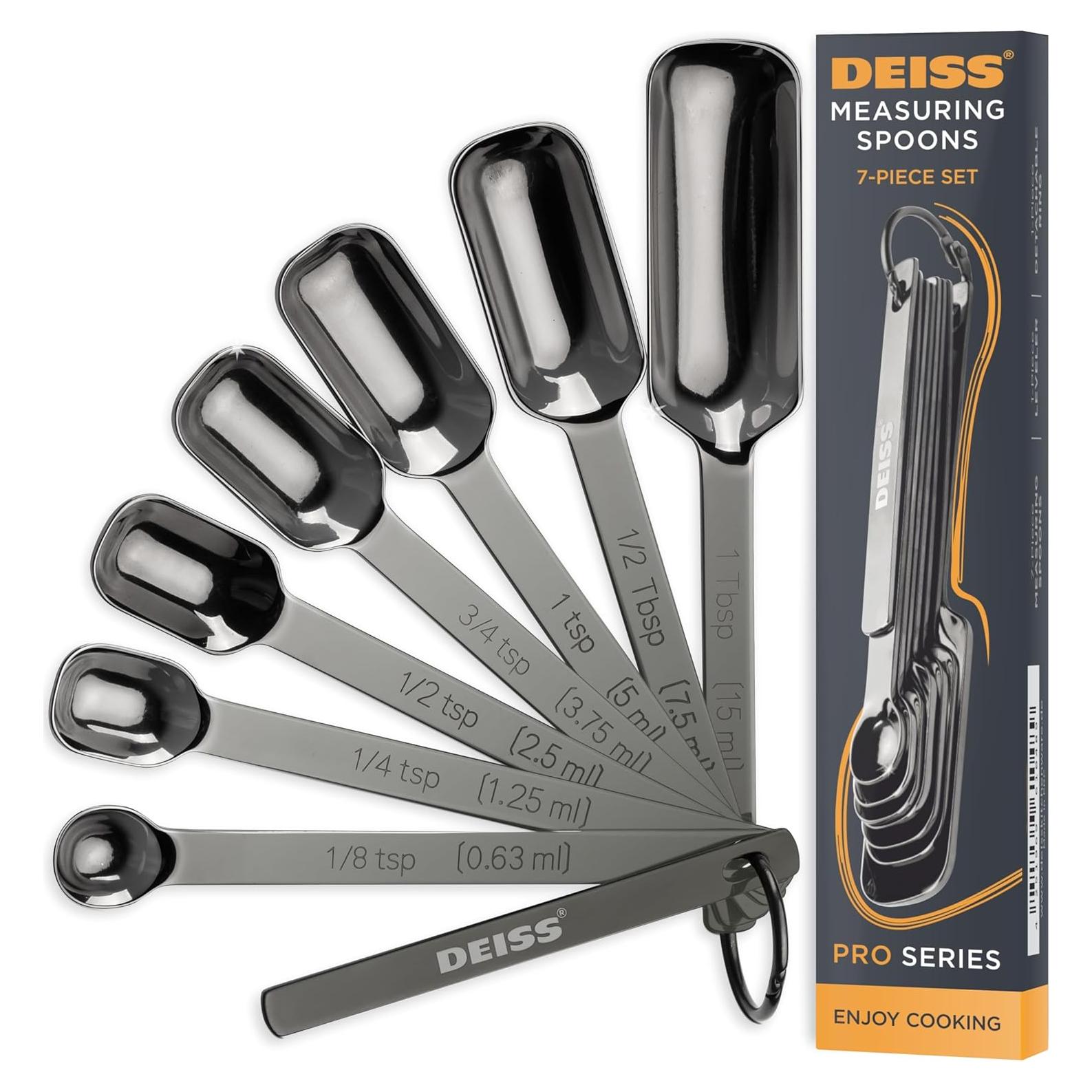 Juego de Cucharas Medidoras Deiss de Acero Inoxidable 7 Pzas