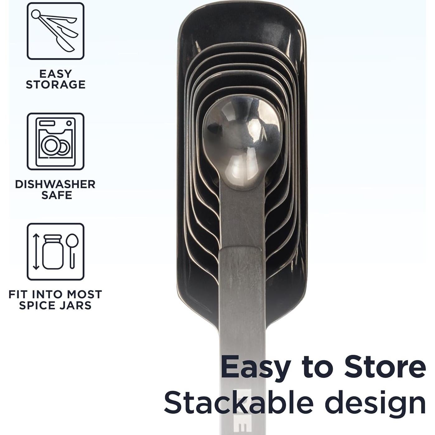 Juego de Cucharas Medidoras Deiss de Acero Inoxidable 7 Pzas