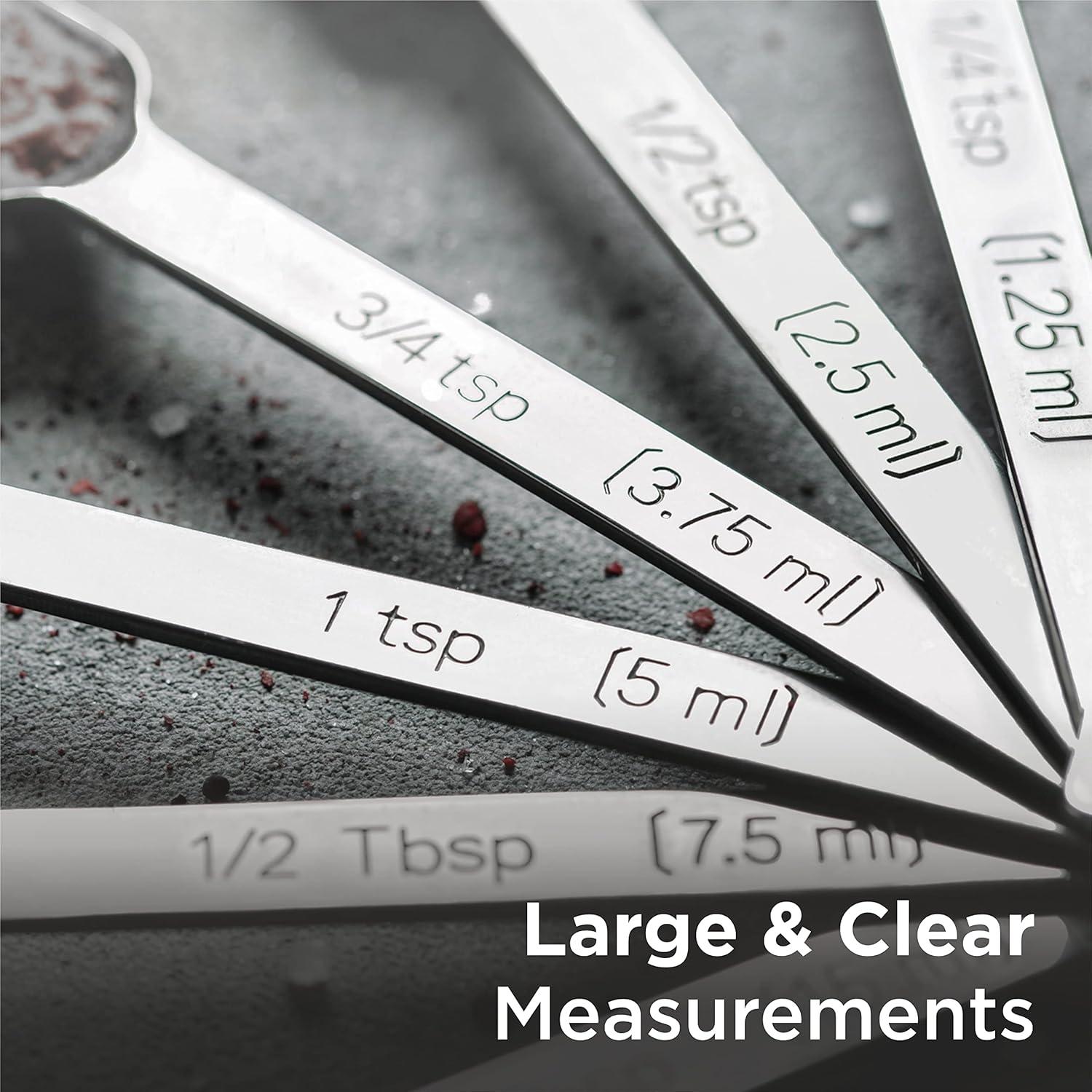 Juego de Cucharas Medidoras Deiss de Acero Inoxidable 7 Pzas