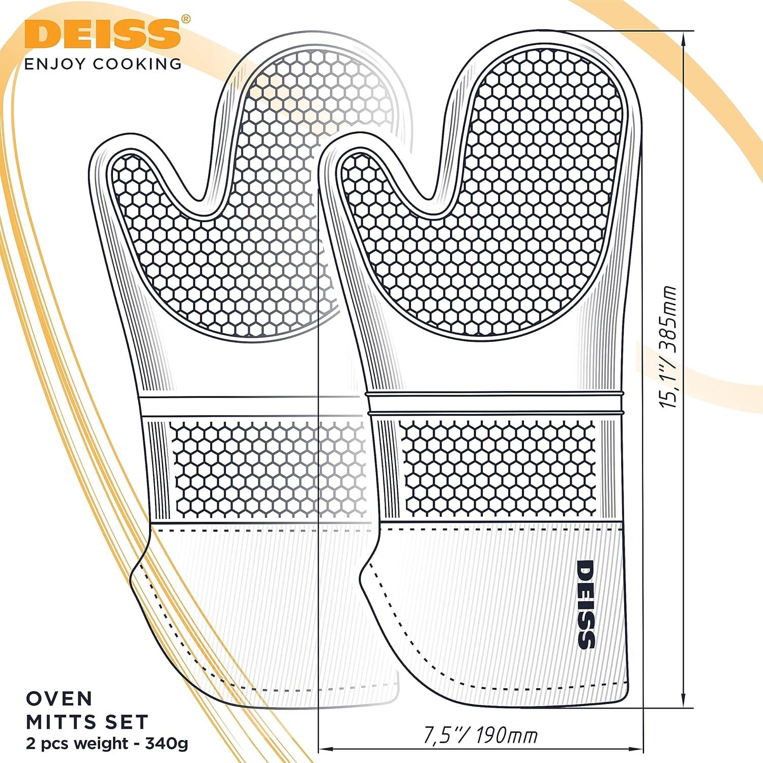 Manoplas de Horno Deiss PRO Resistentes al Calor 2 Pzas