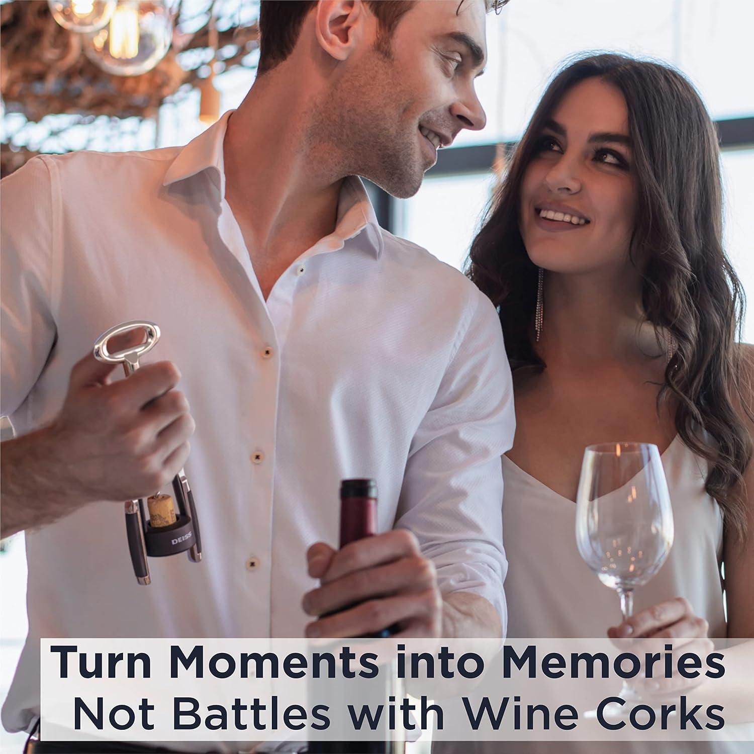 Sacacorchos Deiss 2 en 1 para Vino y Cerveza - Ergonomico