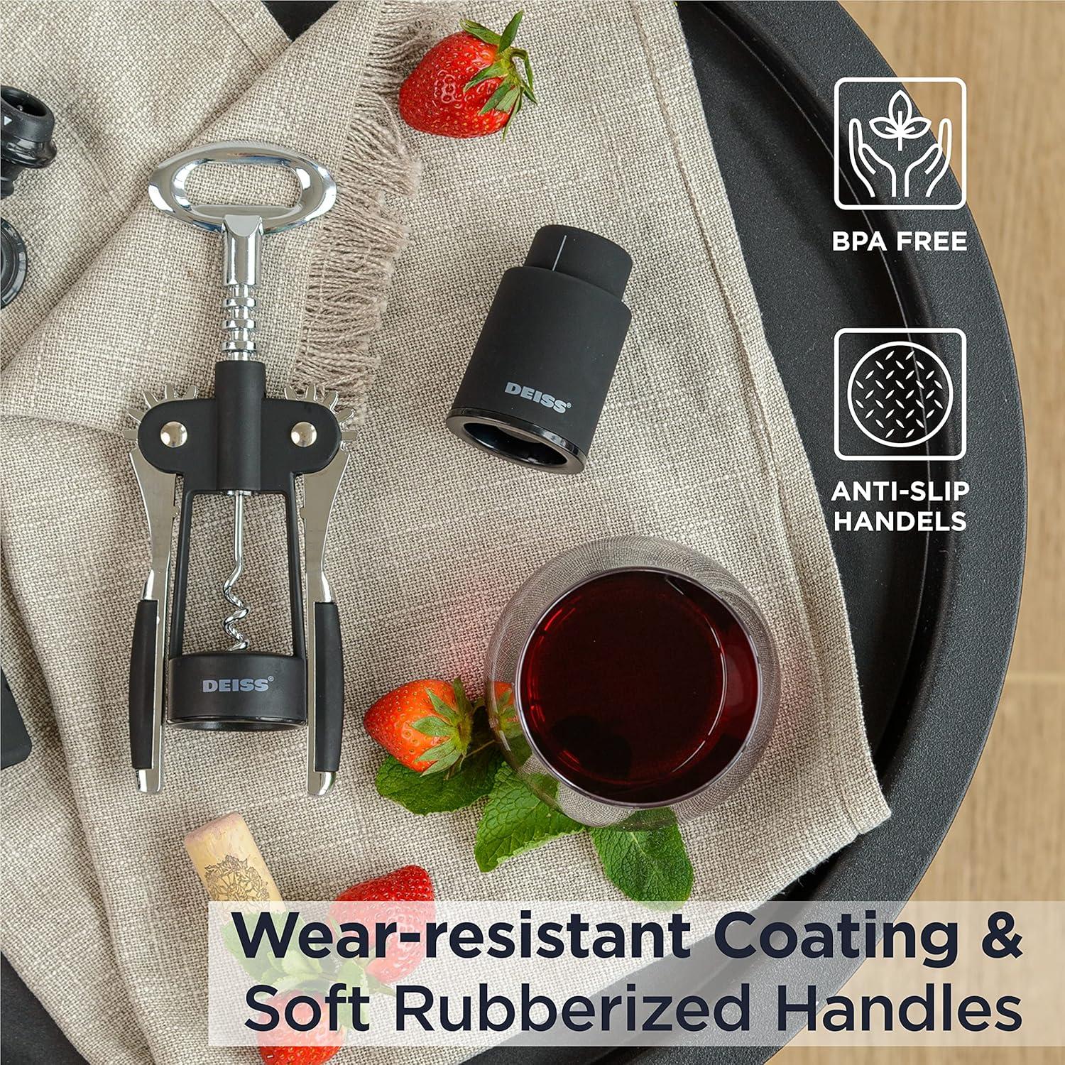 Sacacorchos Deiss 2 en 1 para Vino y Cerveza - Ergonomico