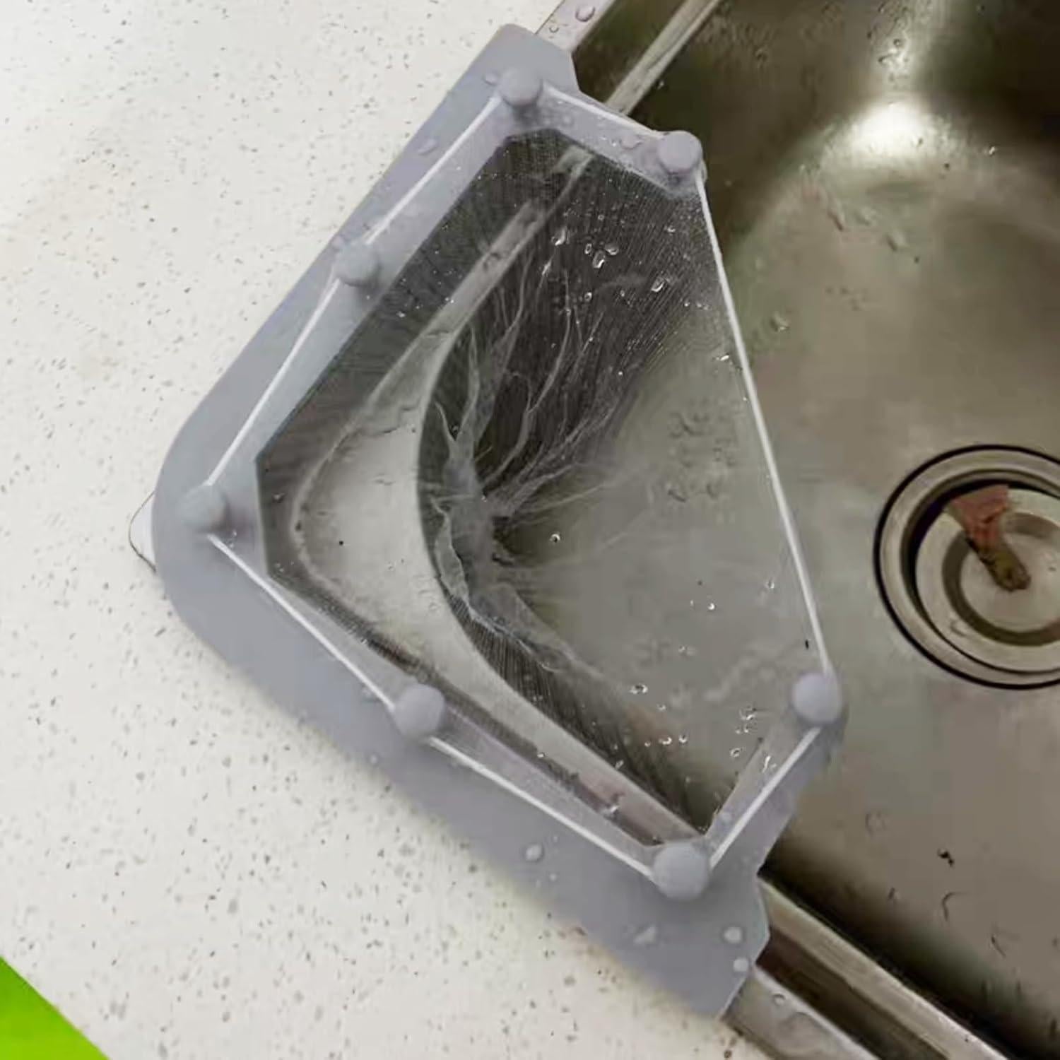 Colador de Fregadero Triangular BaiXiao con 200 Bolsas de Malla