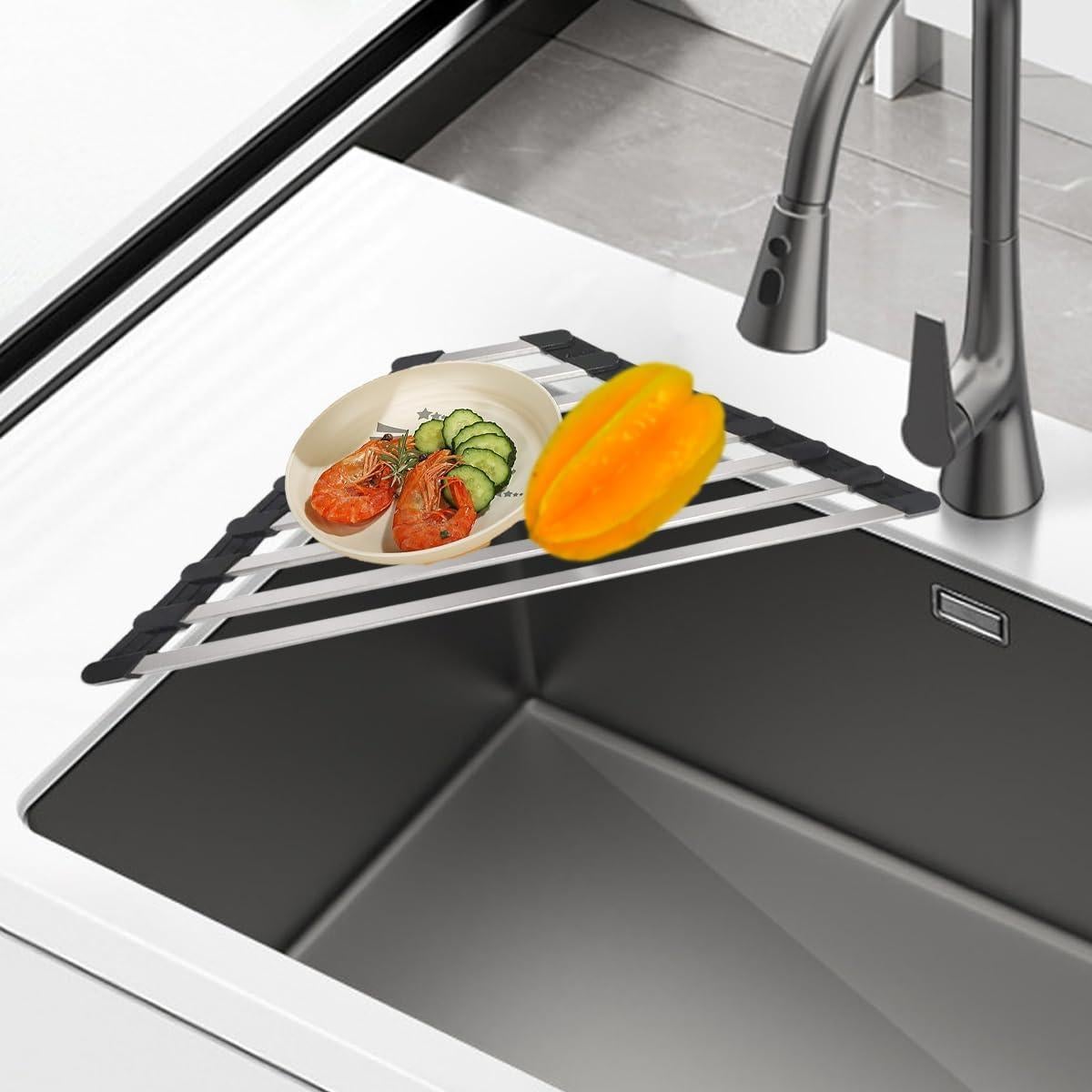 Estante de Drenaje Triangular Plegable ZhildChen Negro