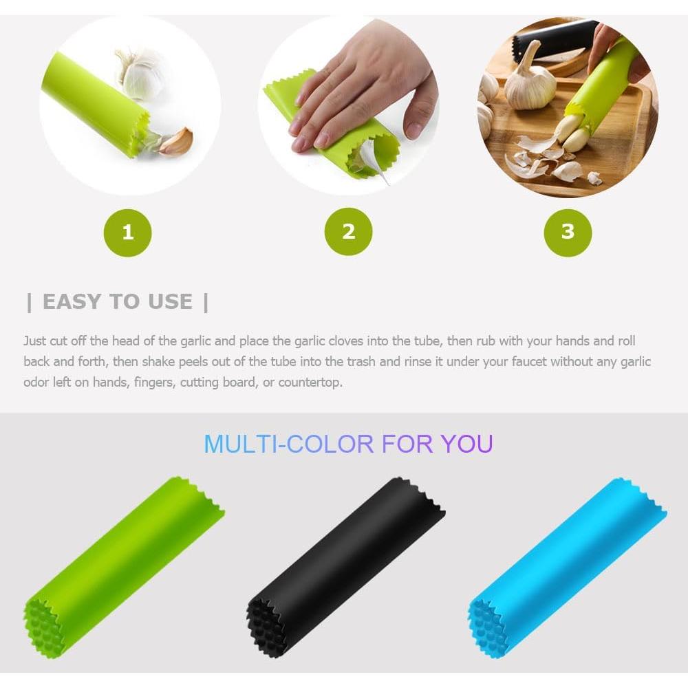 Pelador de Ajo de Silicona DUMEALAGR 3 Pcs Fácil Limpieza