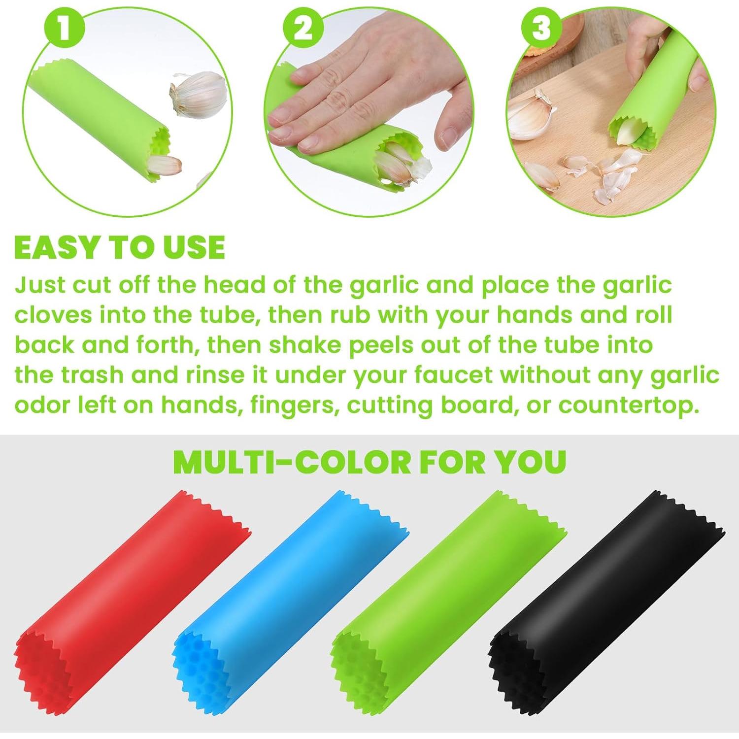 Set 4 Peladores de Ajo Silicona Classicseali Colores