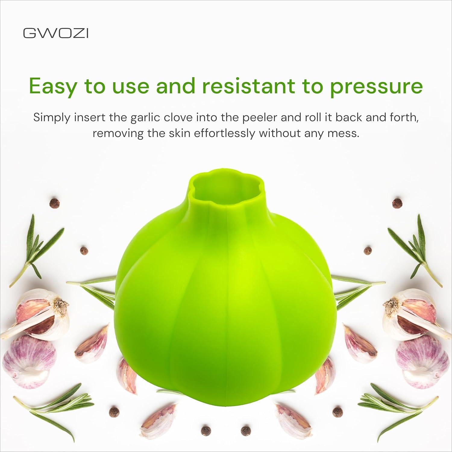 Pelador de Ajo de Silicona GWOZI - Rodillo Eficaz 2 Pcs