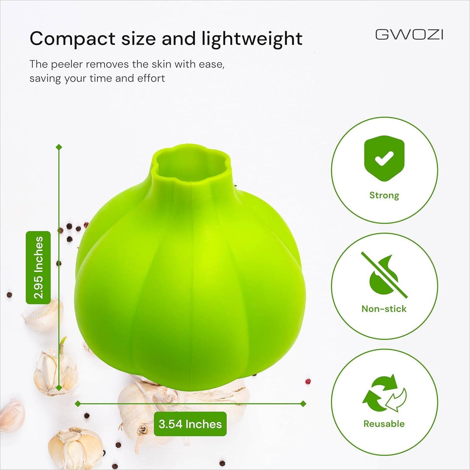 Pelador de Ajo de Silicona GWOZI - Rodillo Eficaz 2 Pcs