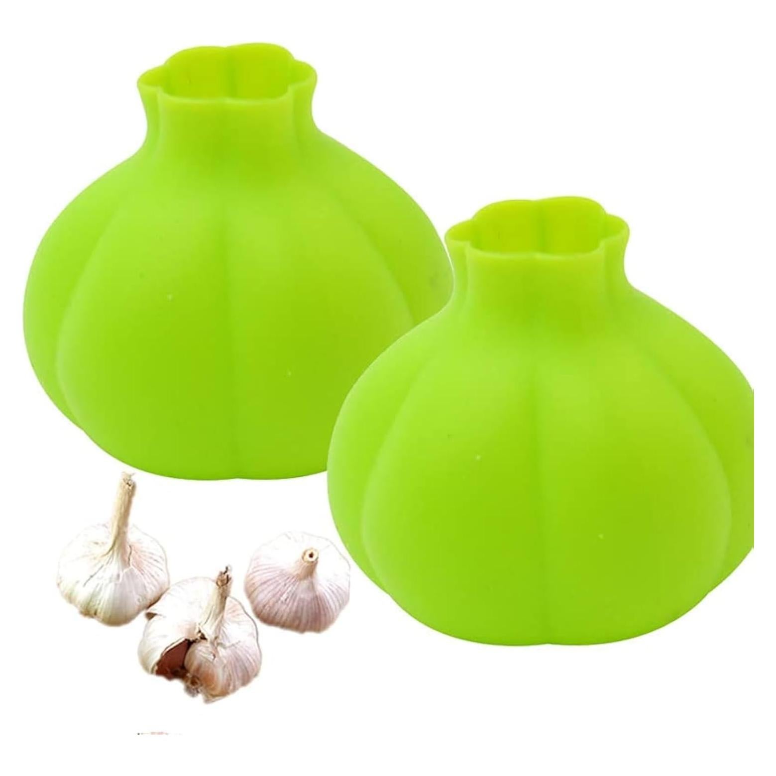 Pelador de Ajo de Silicona LOGRRMTH Verde 2 Pcs