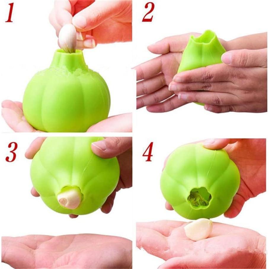 Pelador de Ajo de Silicona LOGRRMTH Verde 2 Pcs