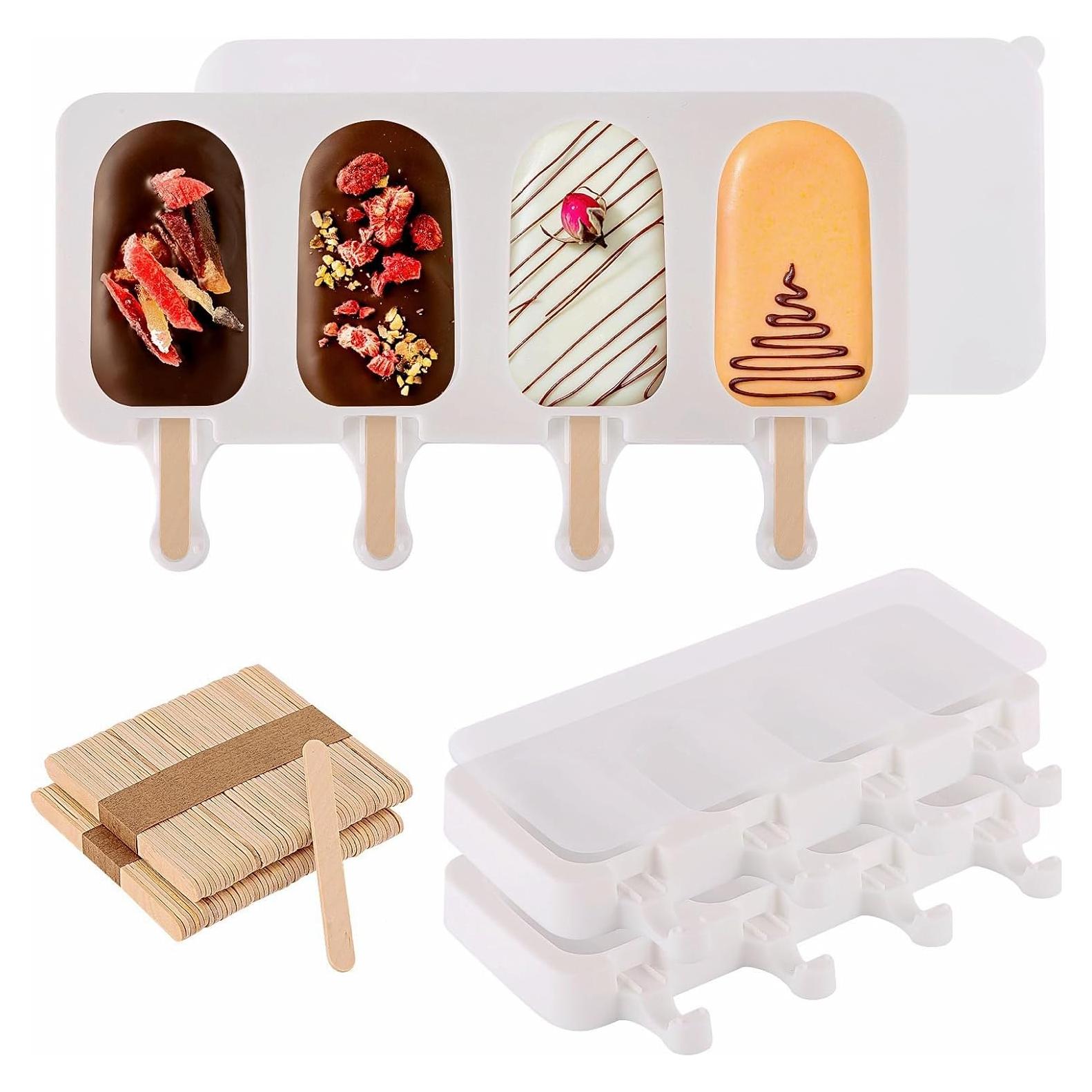 Juego de 3 moldes para paletas BTYMS con 100 palitos