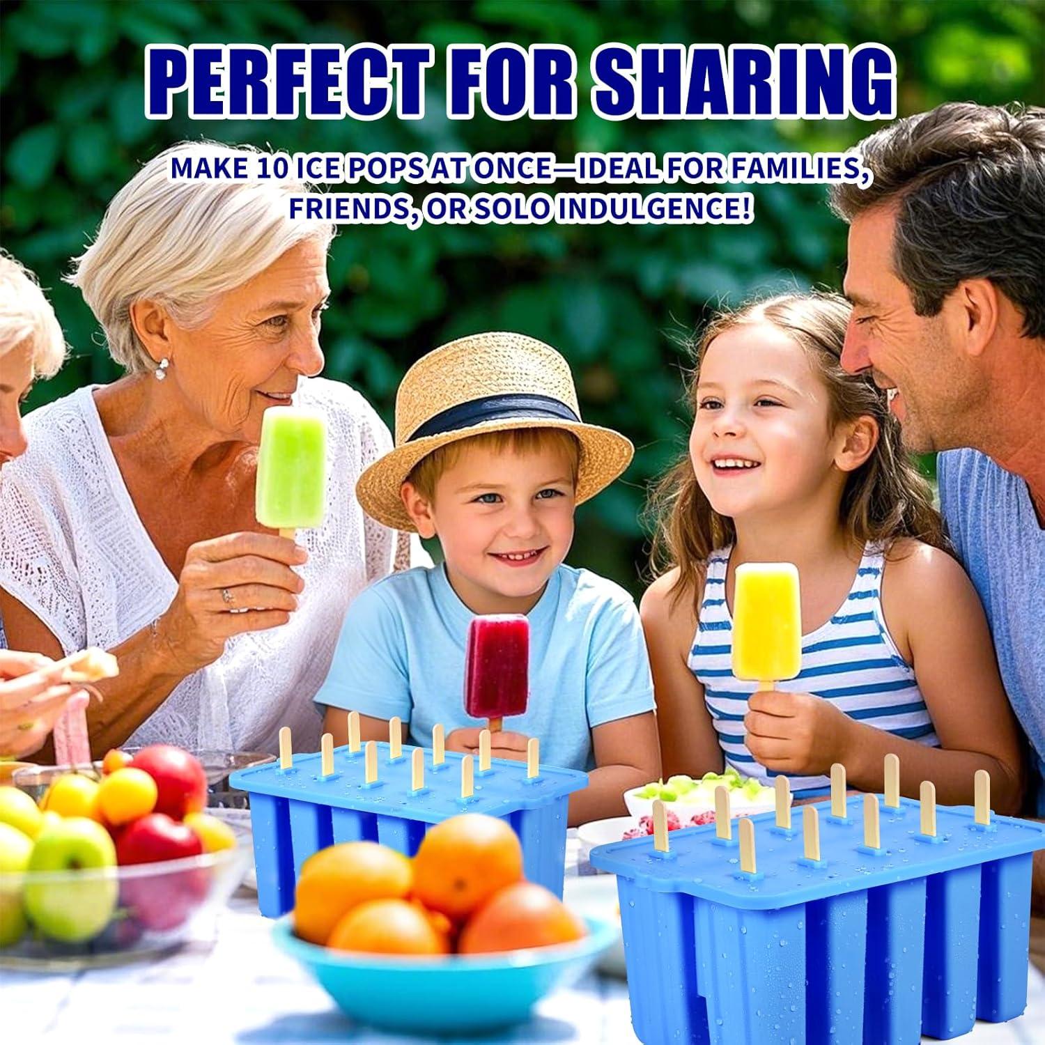 Moldes de Paletas de Silicona Waybesty Azul Reutilizables