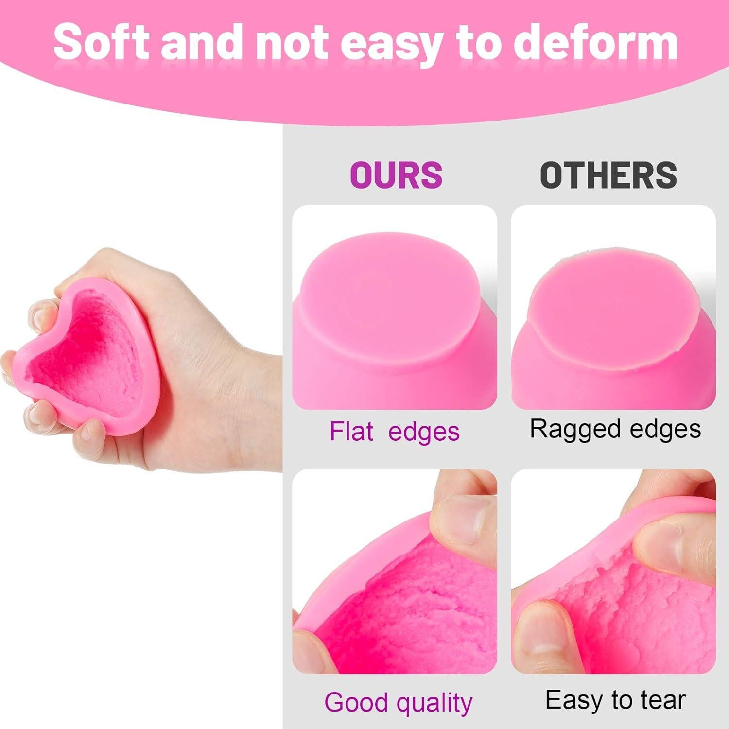 Molde de Silicona Patelai 3D Bola de Helado Rosa 3 Piezas