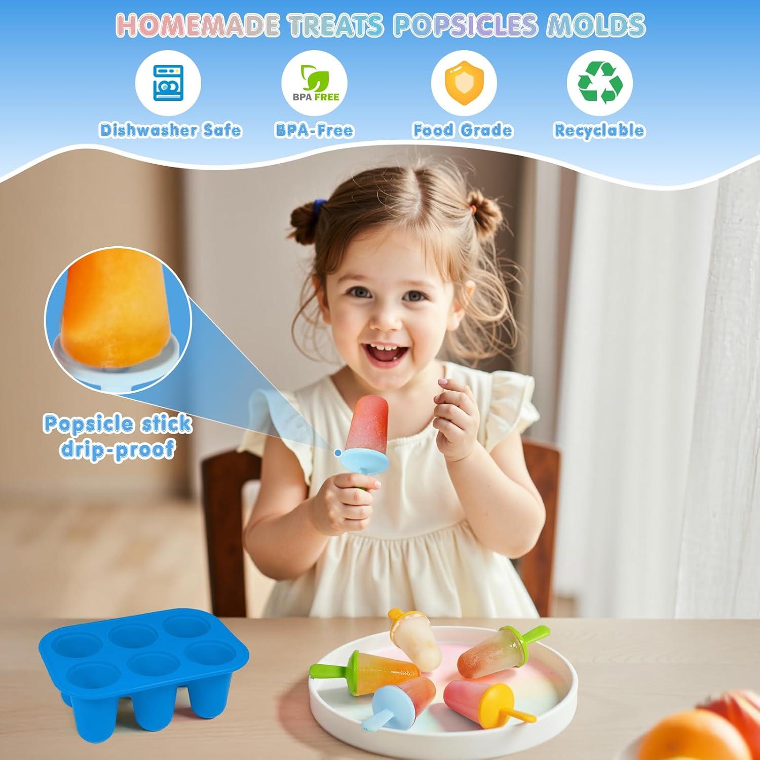 Moldes de Paletas Lamesa Silicona 6 Piezas Reutilizables