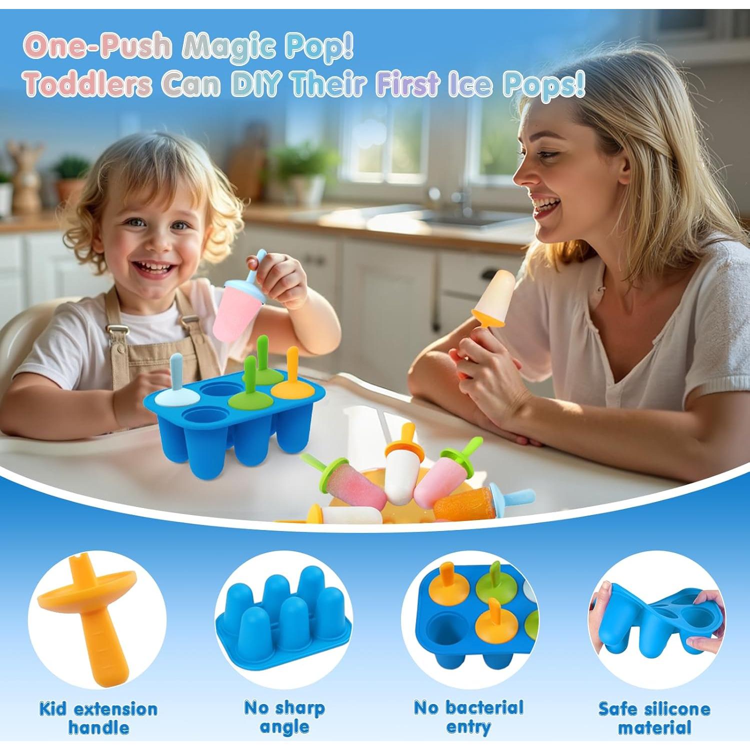 Moldes de Paletas Lamesa Silicona 6 Piezas Reutilizables