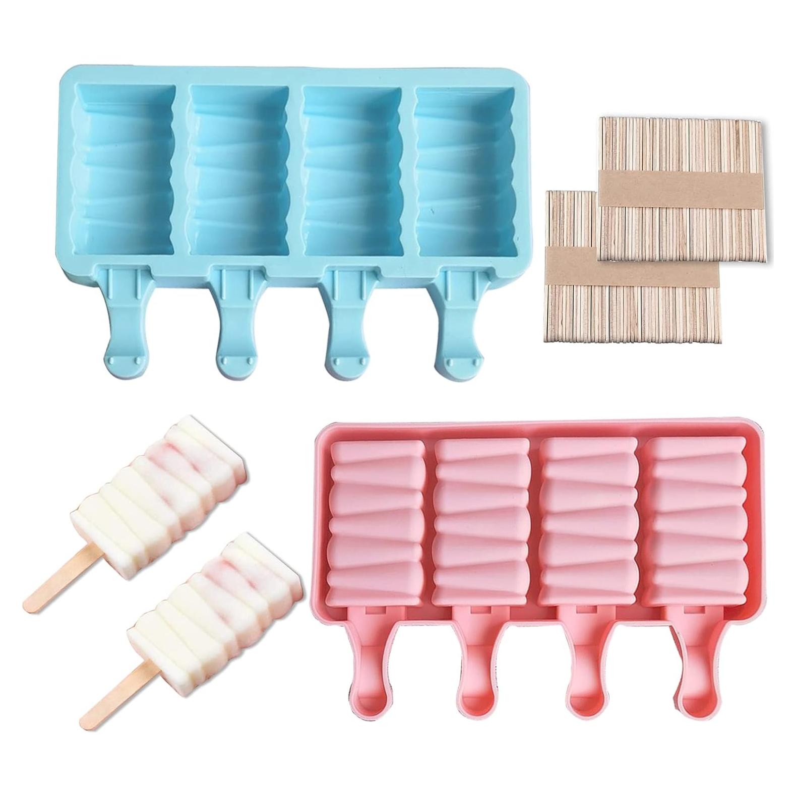 Juego de 2 Moldes de Paletas de Helado Silicona ABSOK
