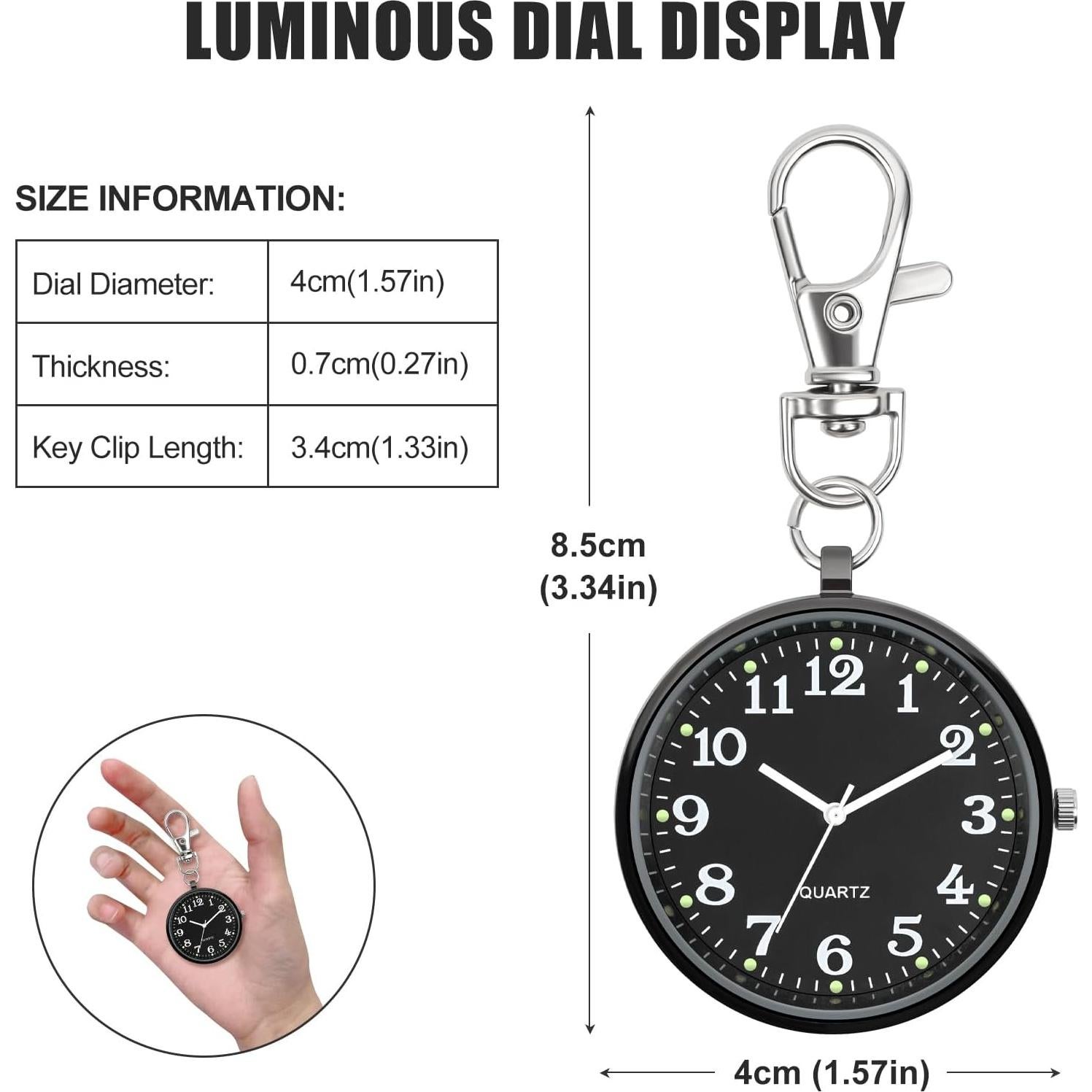 Reloj de bolsillo Y.W. cuarzo minimalista unisex 40 mm