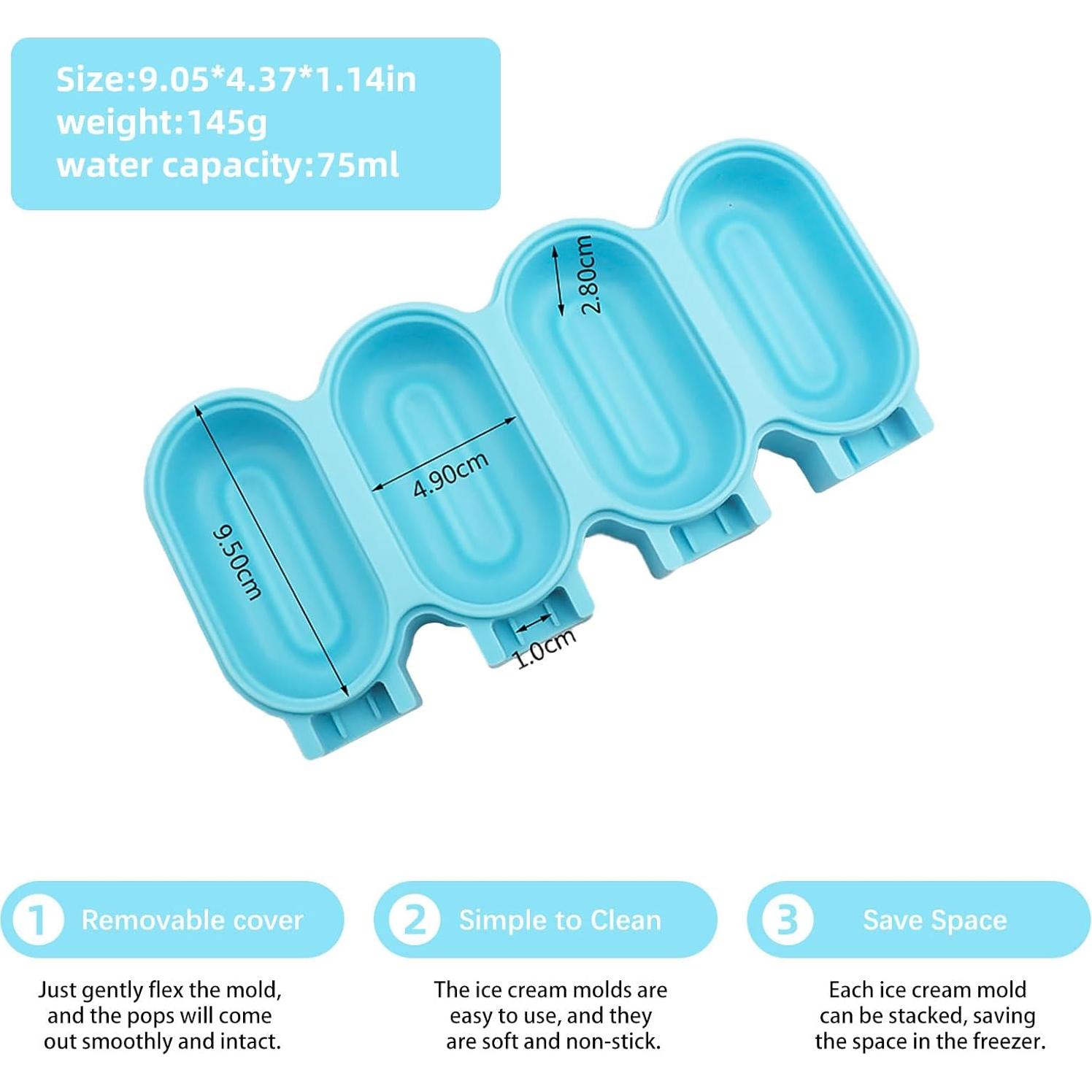 Moldes de Silicona para Paletas YUCHENWD 2 Pcs Reutilizables