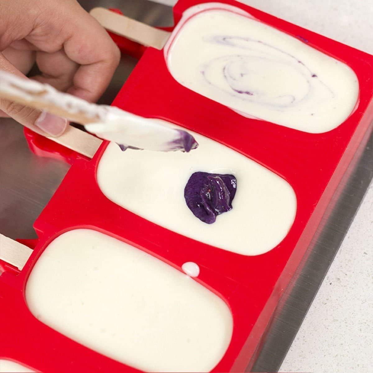 Moldes de Silicona para Paletas ABSOK Rojos 2 Piezas 100ml