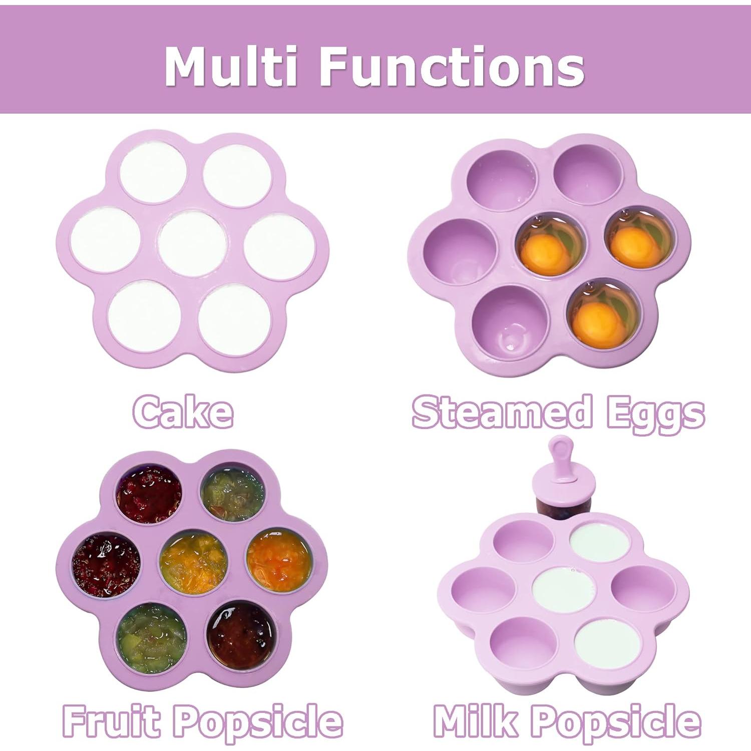 Molde de Popsicle de Silicona XoYoZo 7 Cavidades Púrpura