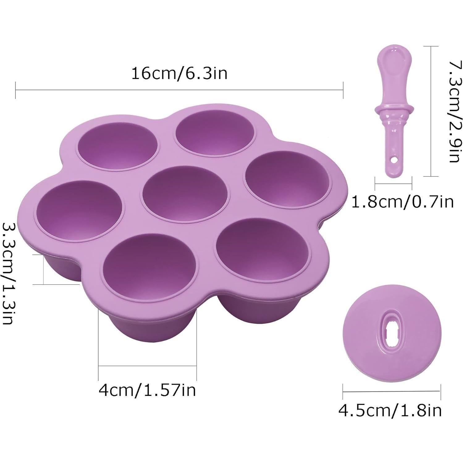 Molde de Popsicle de Silicona XoYoZo 7 Cavidades Púrpura