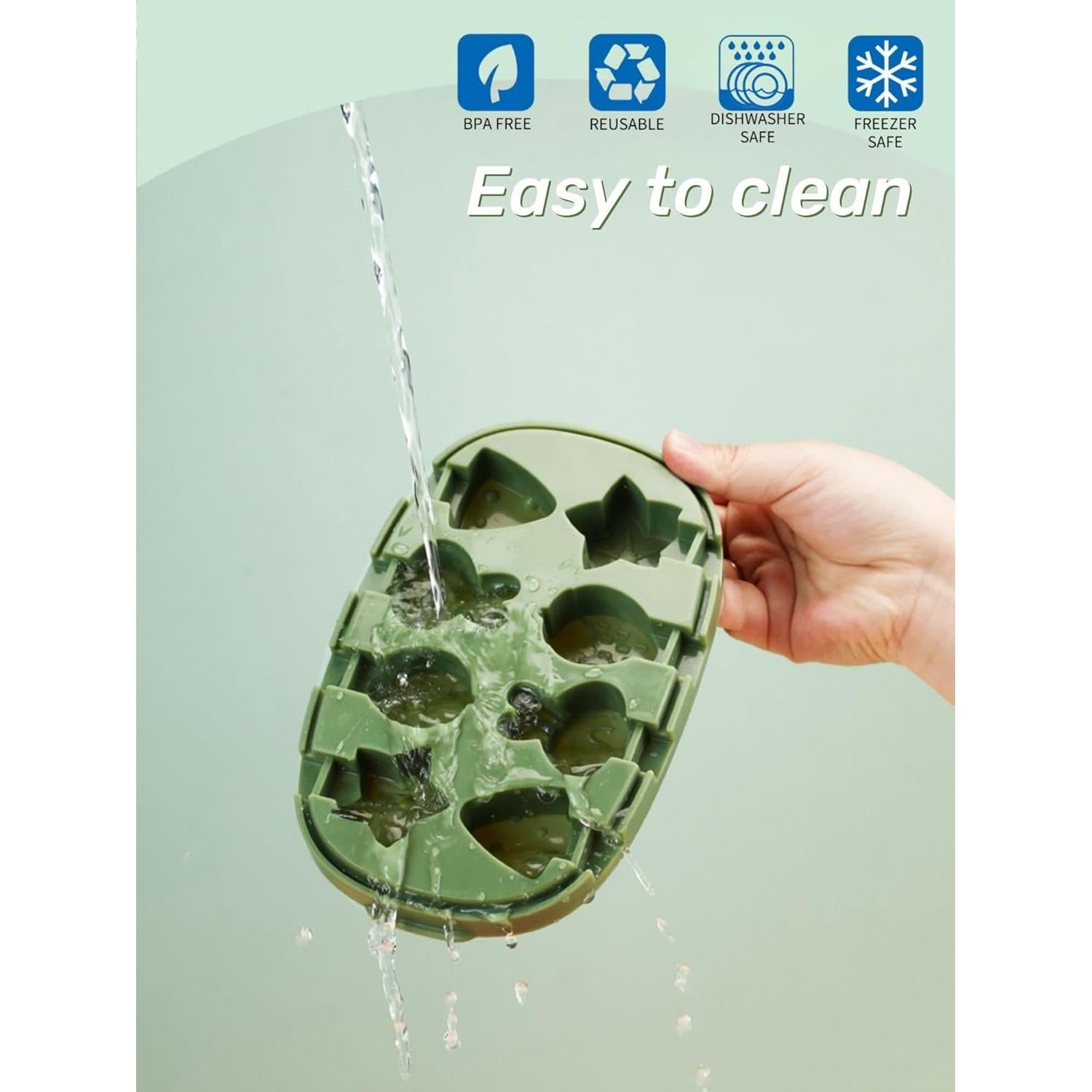 Moldes de Paletas de Silicona Zigihos 8 Piezas Verde