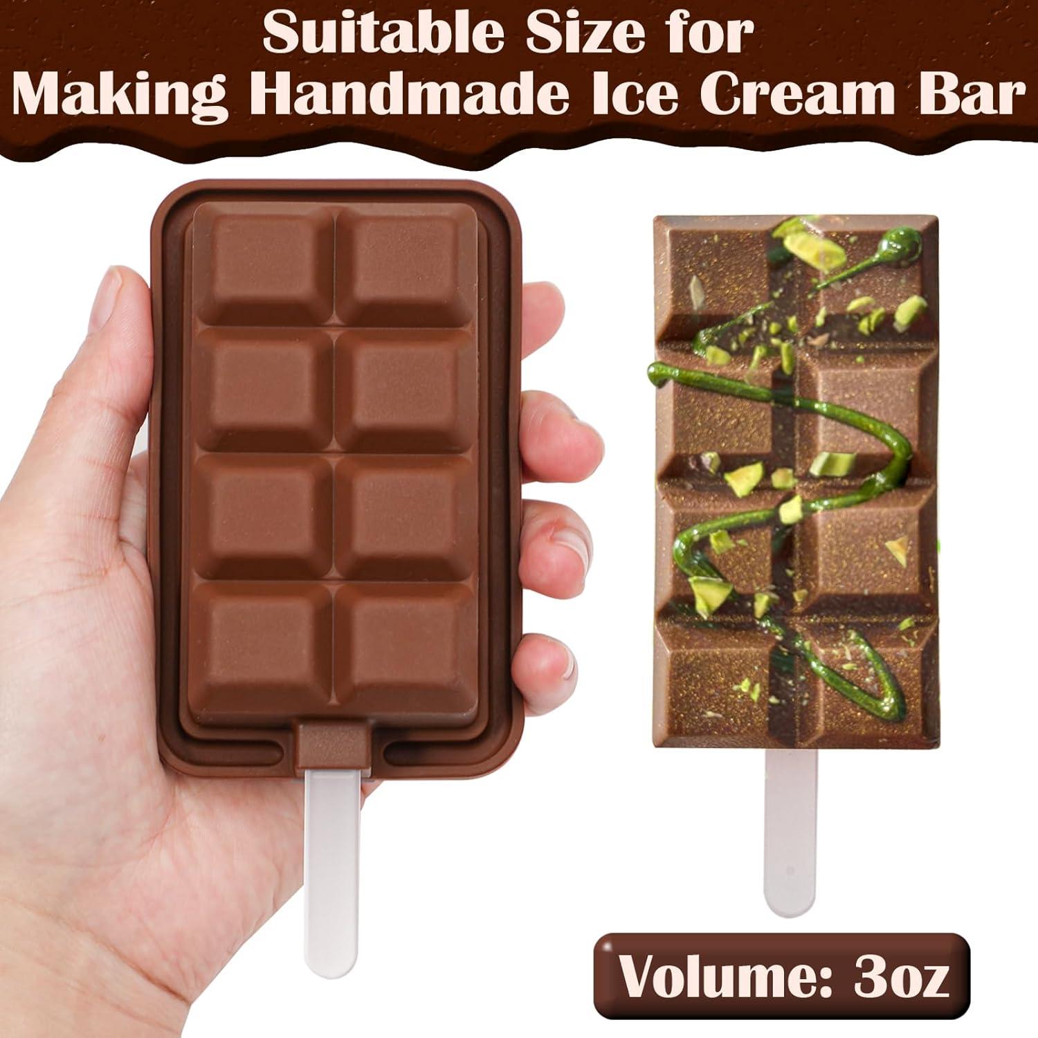 Molde de Silicona para Paletas Webake Barra de Chocolate 4 Pzs