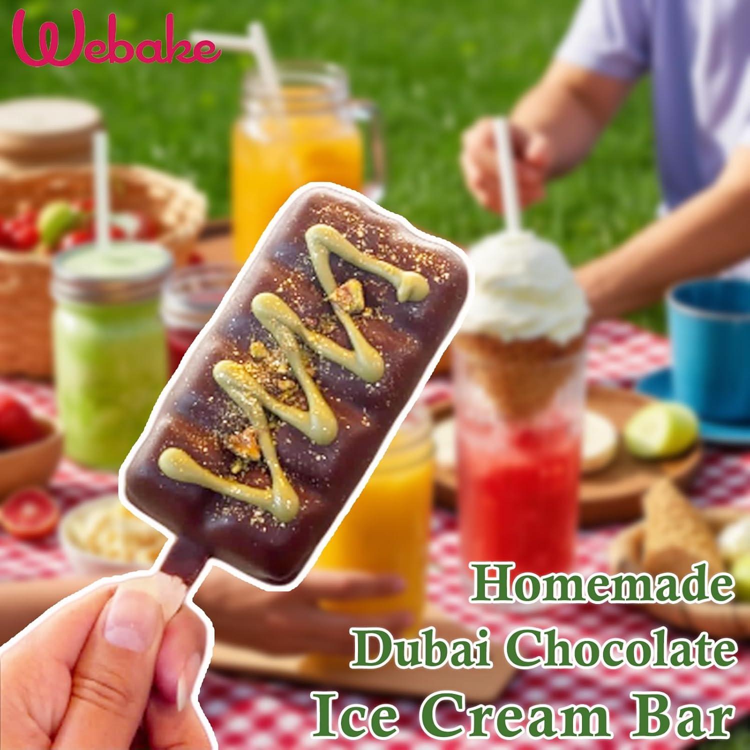 Molde de Silicona para Paletas Webake Barra de Chocolate 4 Pzs