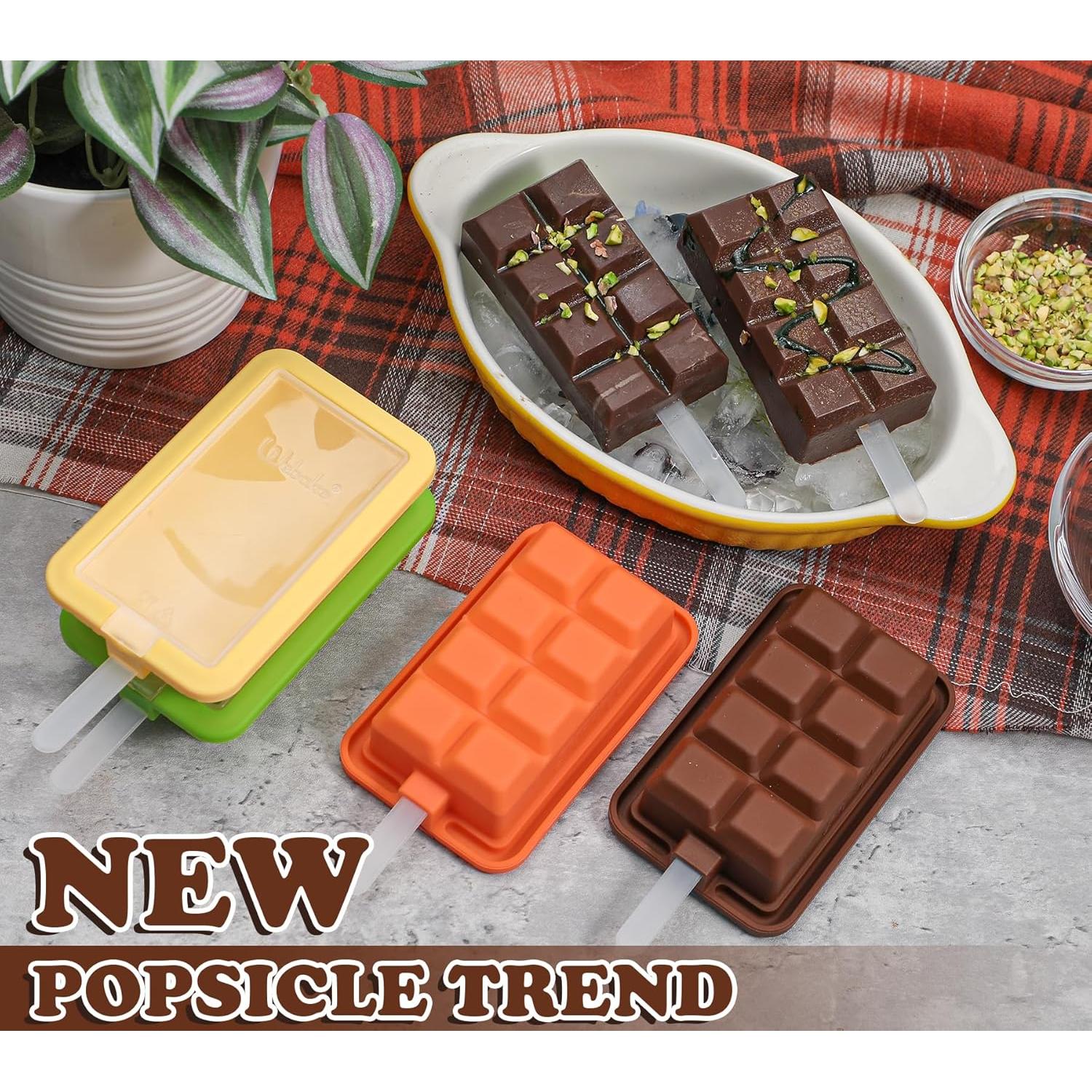 Molde de Silicona para Paletas Webake Barra de Chocolate 4 Pzs