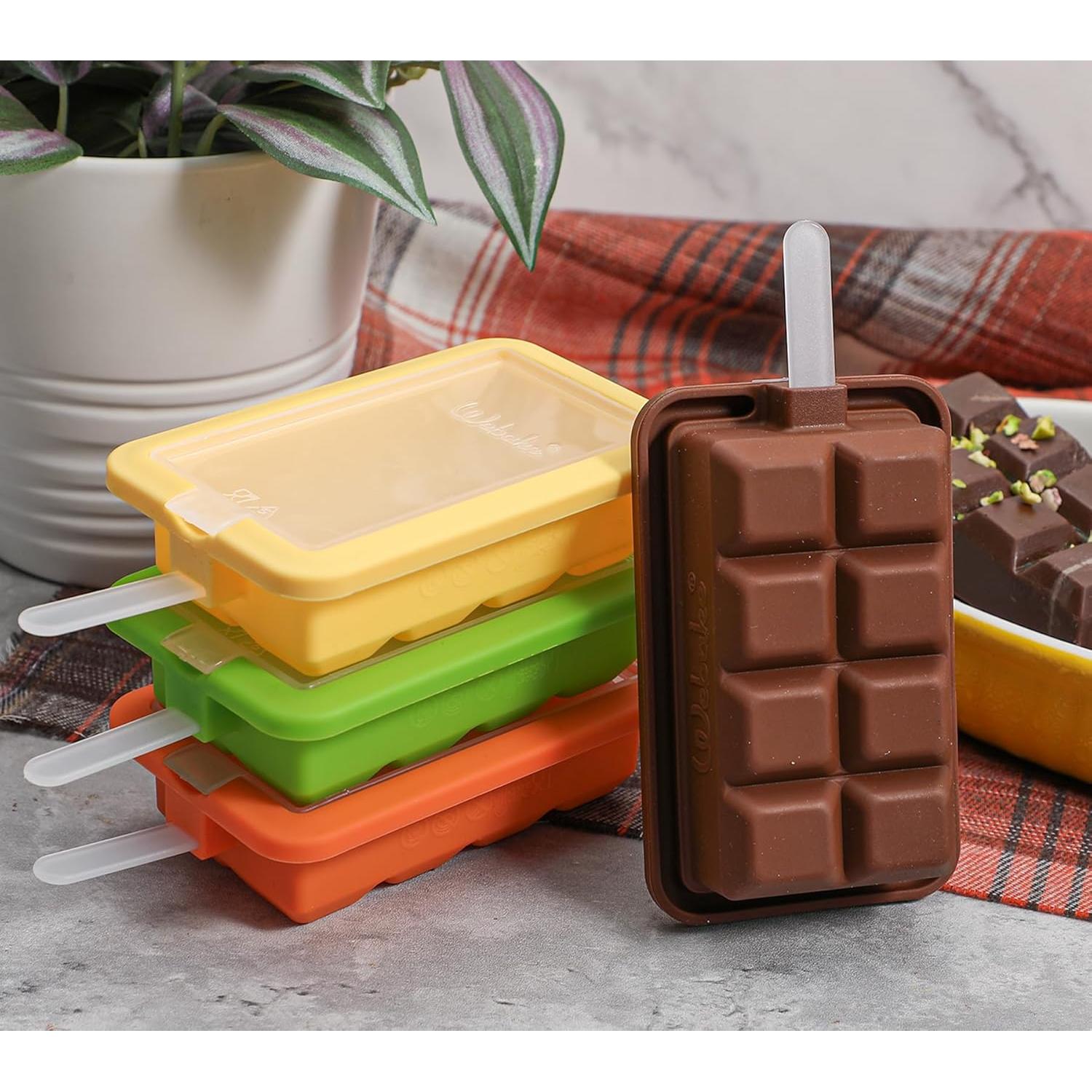 Molde de Silicona para Paletas Webake Barra de Chocolate 4 Pzs