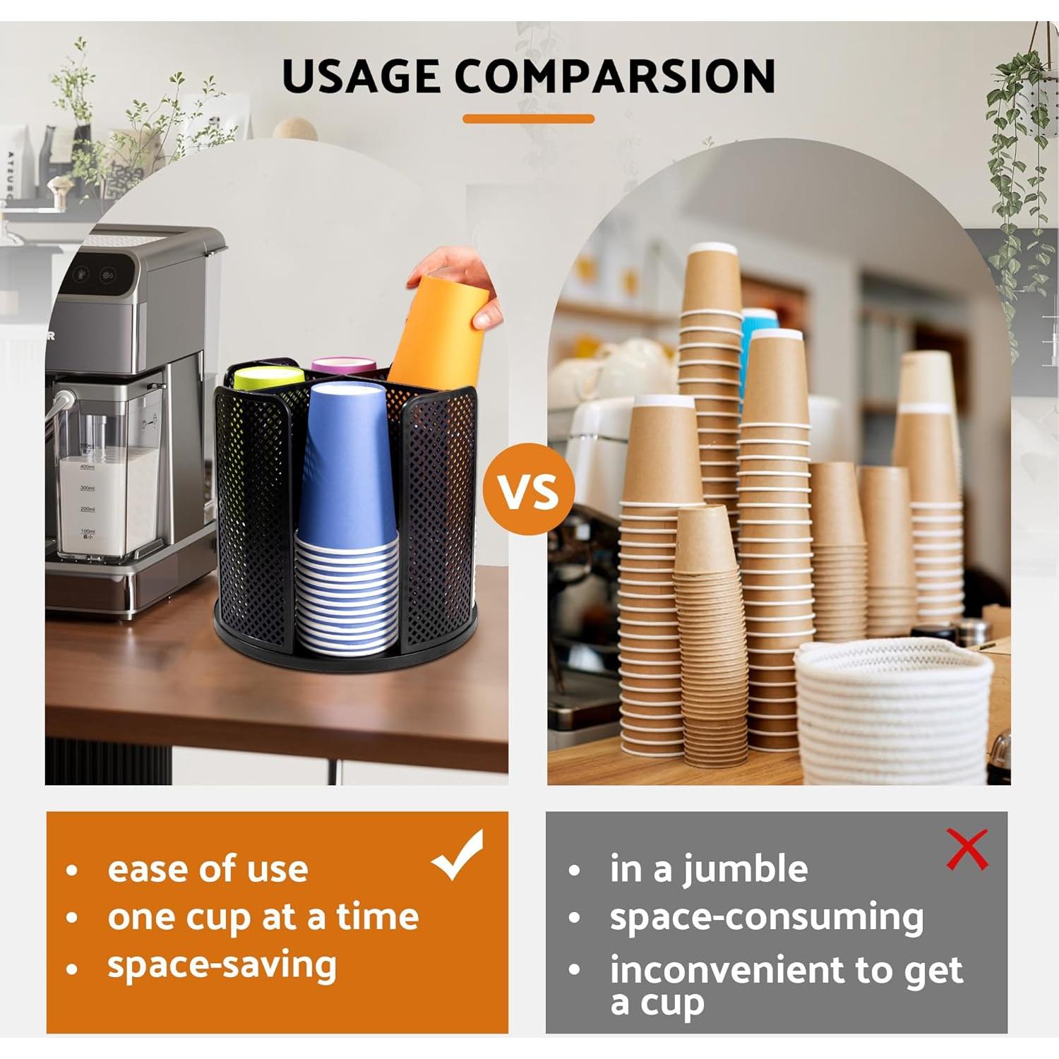 Dispensador de Tazas de Papel Wymulot 3-16 oz Negro