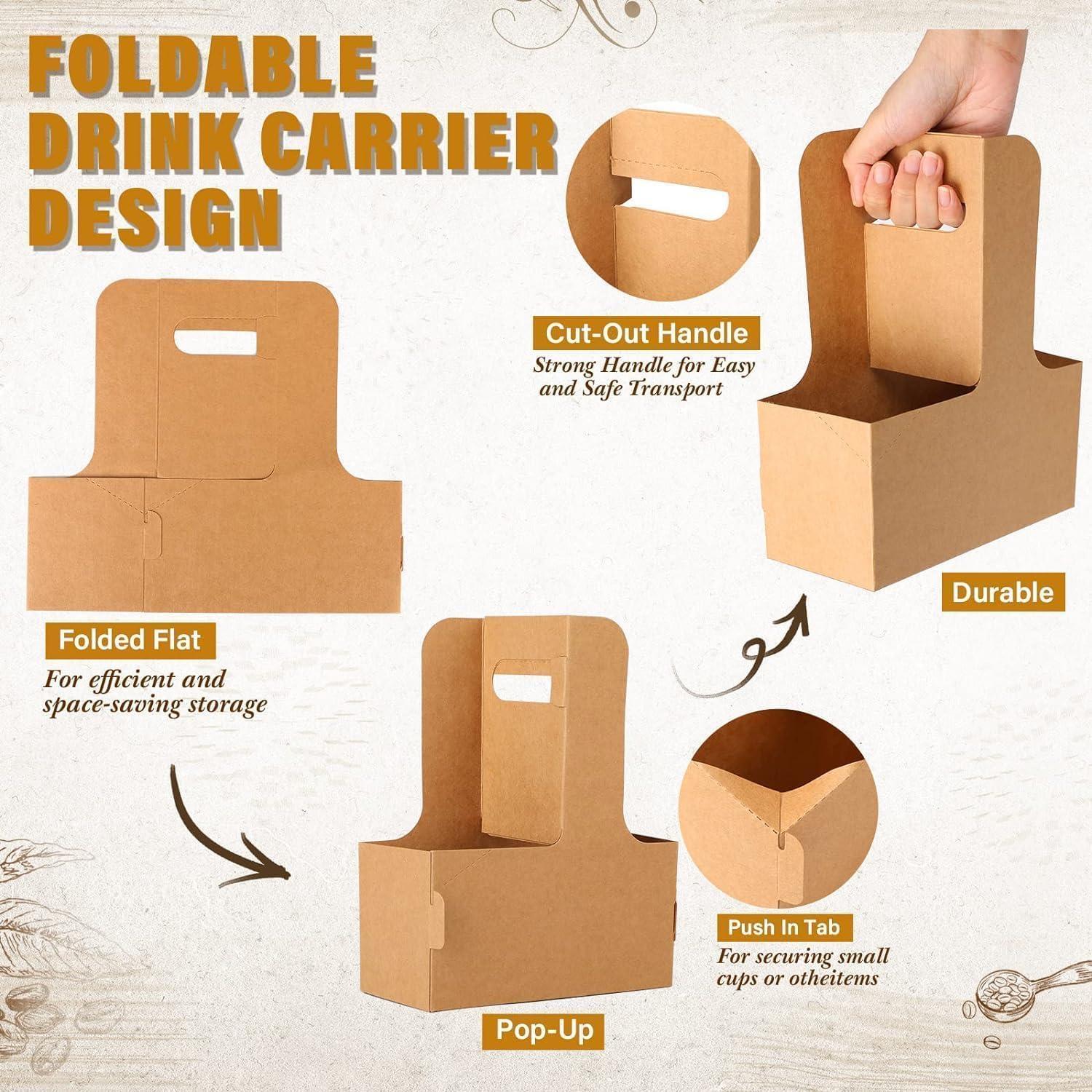 Portavasos desechables kraft 10 pcs 2 tazas TFXXSJWY