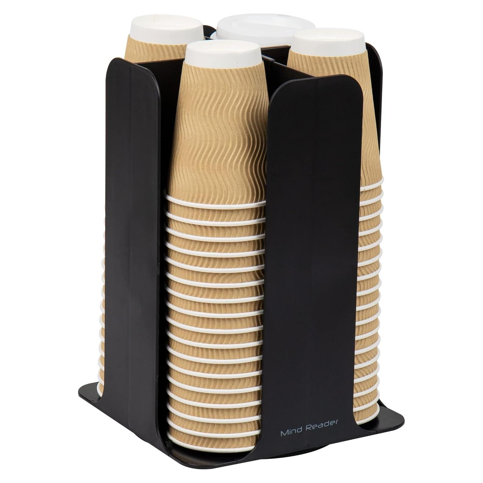 Carrusel de Tazas y Tapas Mind Reader, Negro, 19.68x19.68x29.21 cm