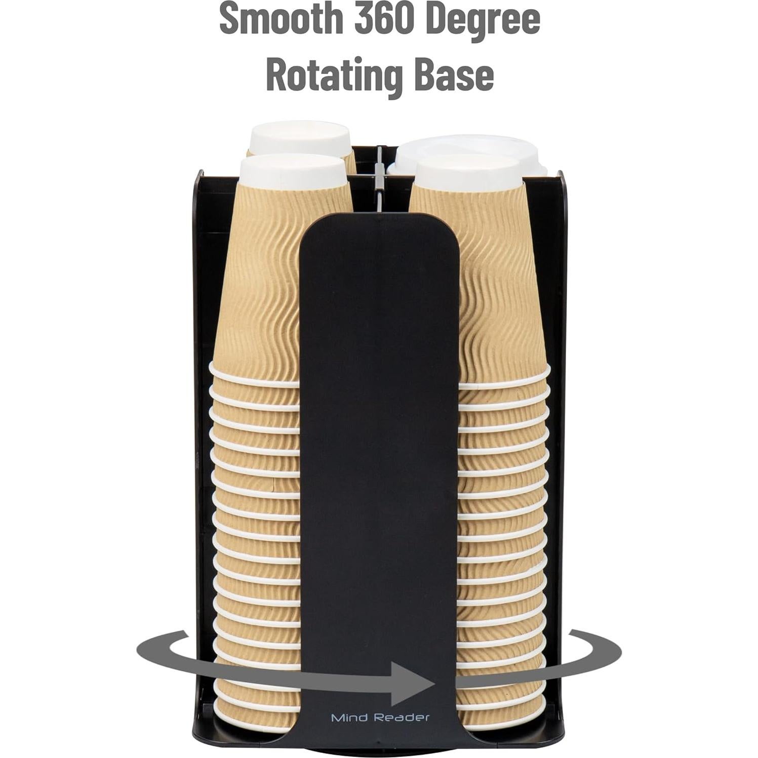 Carrusel de Tazas y Tapas Mind Reader, Negro, 19.68x19.68x29.21 cm