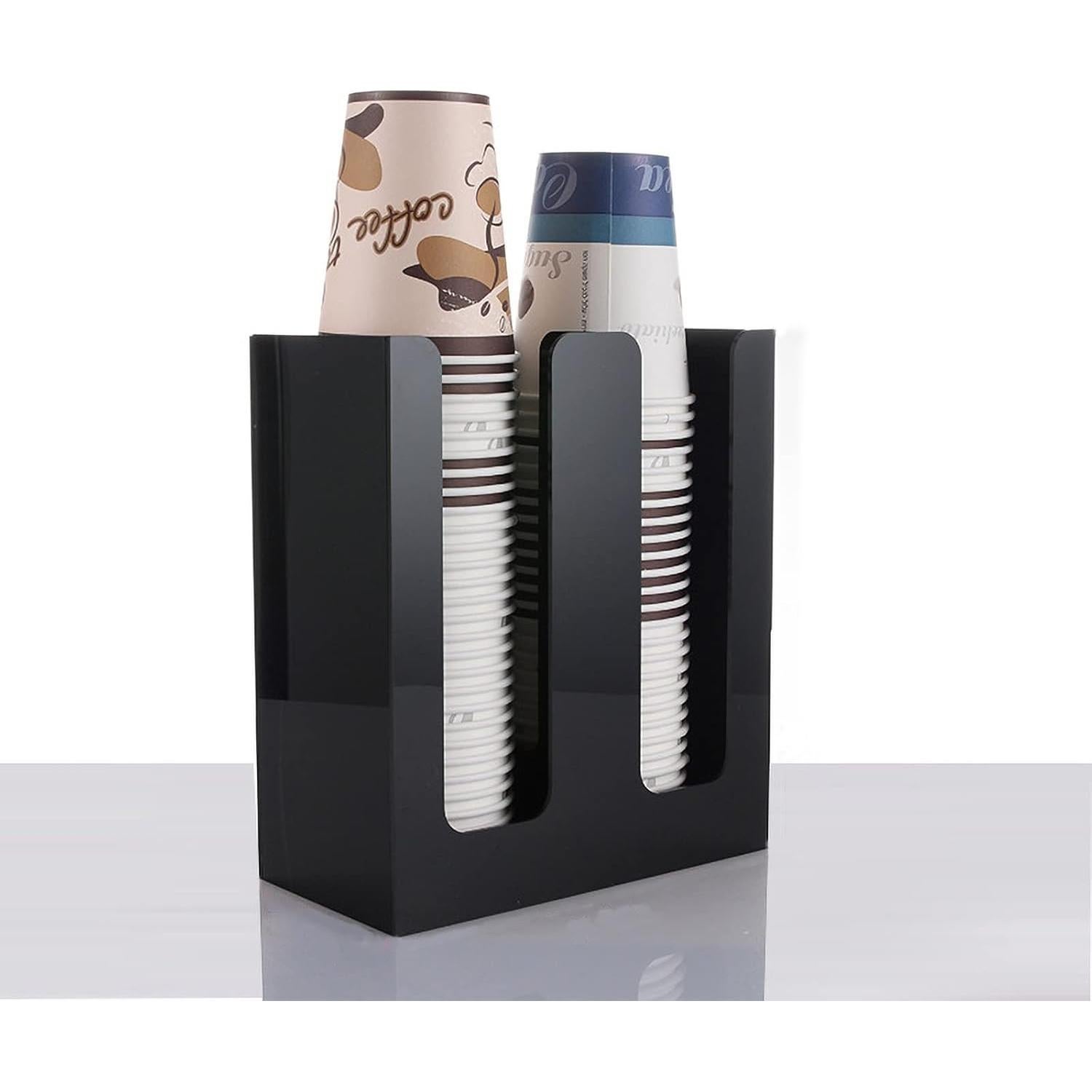 Dispensador de Tazas de Papel Tirifer 2 Compartimentos Acrílico