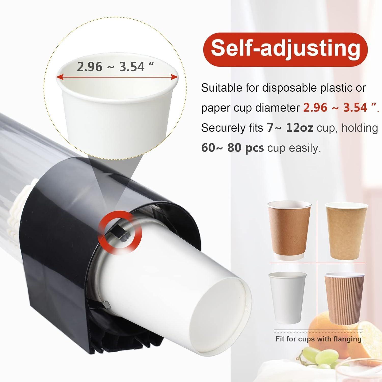 Dispensador de Tazas IWNTWY Grande Negro para 7-12oz