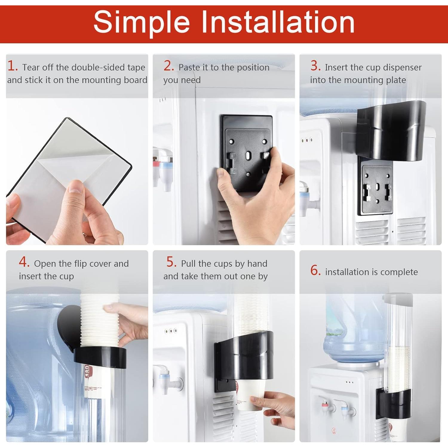 Dispensador de Tazas IWNTWY Grande Negro para 7-12oz