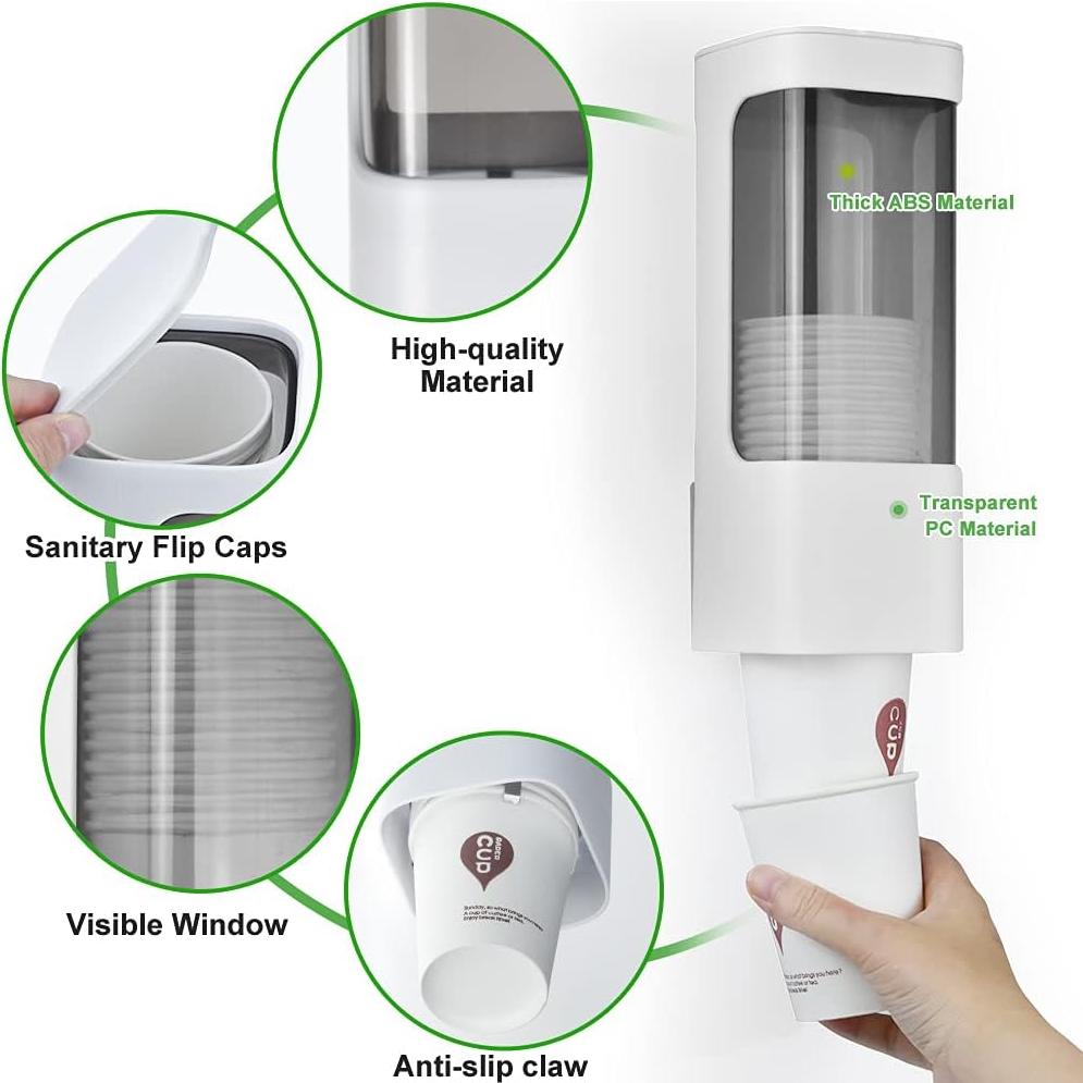 Dispensador de Vasos de Papel 3-5 oz Haqaf Blanco