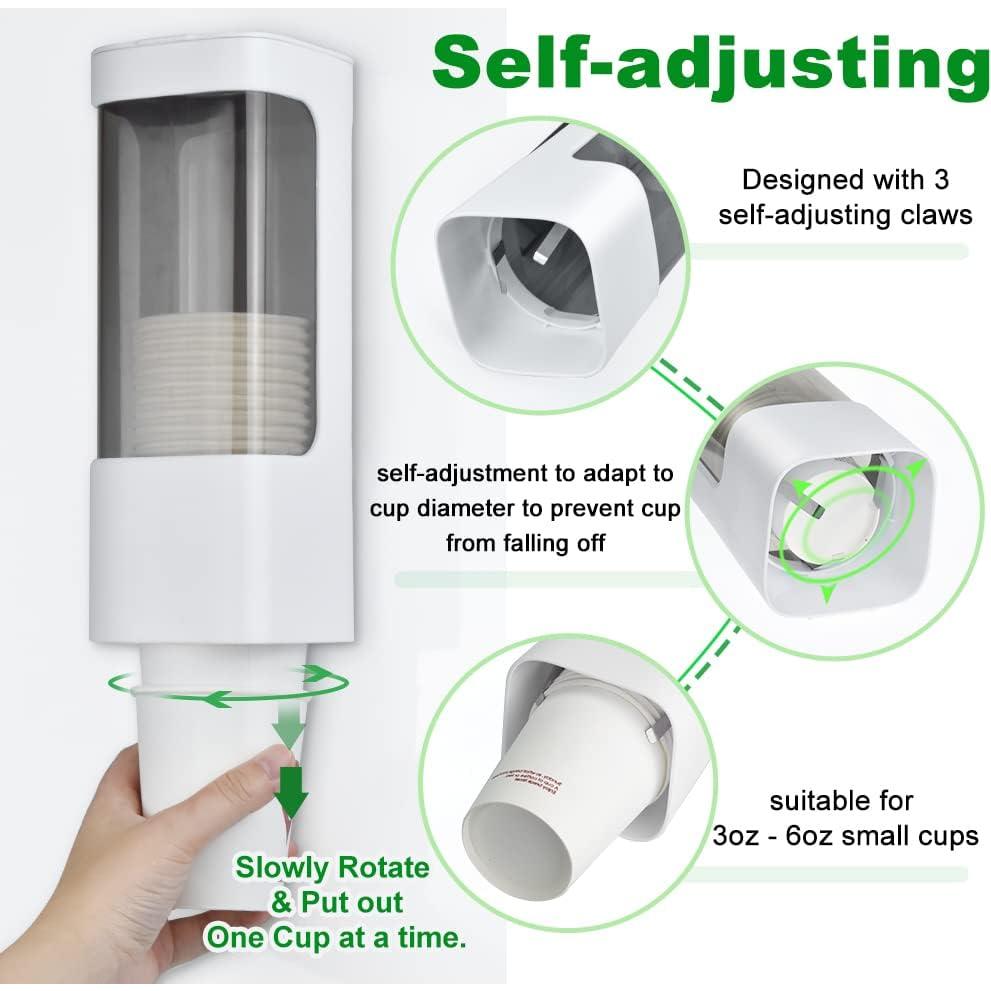 Dispensador de Vasos de Papel 3-5 oz Haqaf Blanco