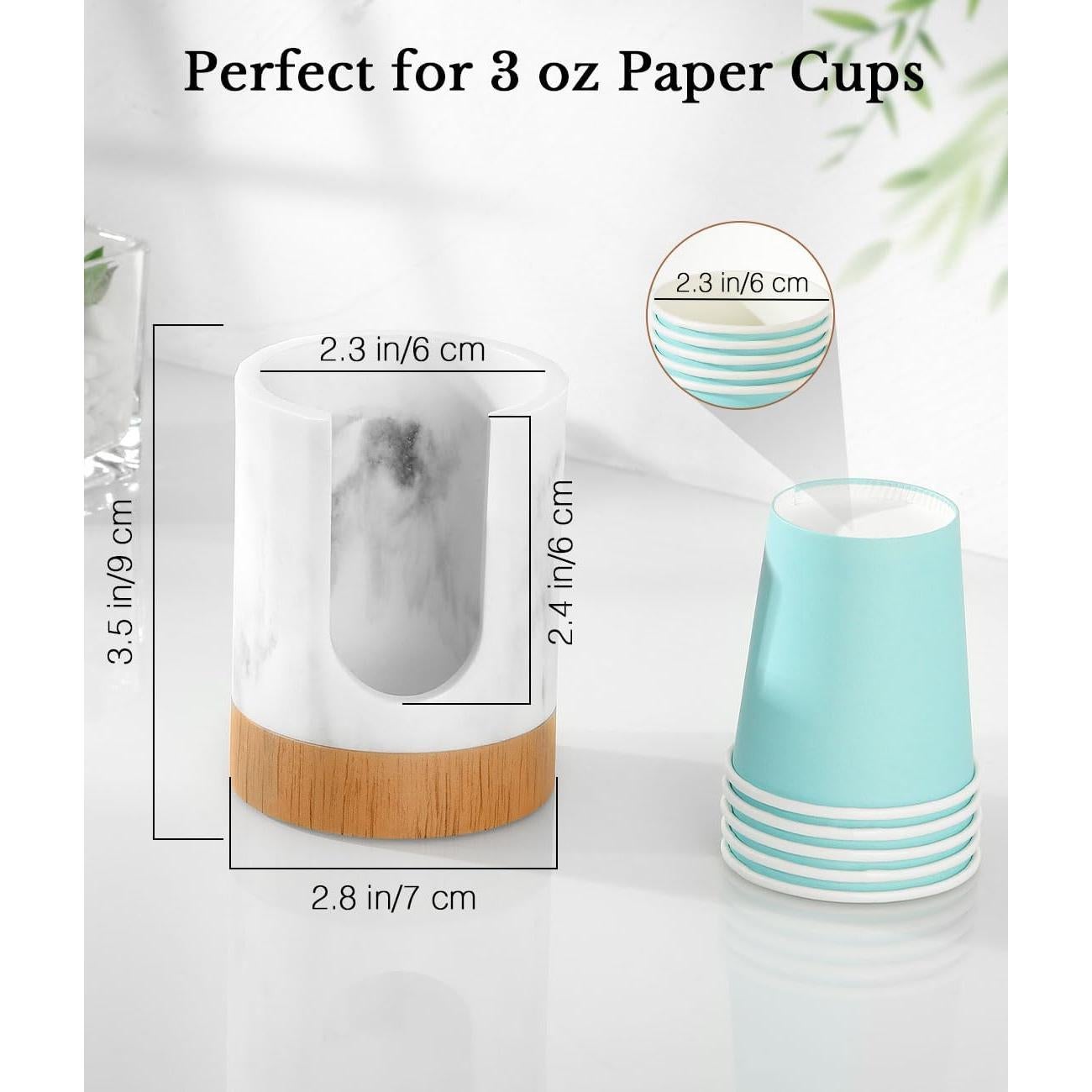 Dispensador de Vasos de Baño Luxspire 3oz Resina Mármol Blanco